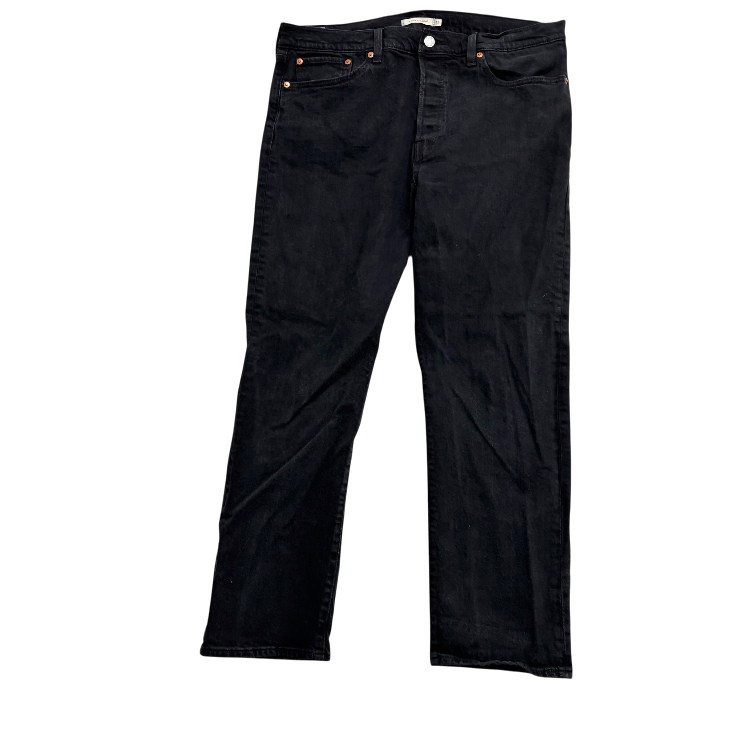 Levis Wedgie Straight Jeans W33 L28 Womens Black Stretch Denim (E)