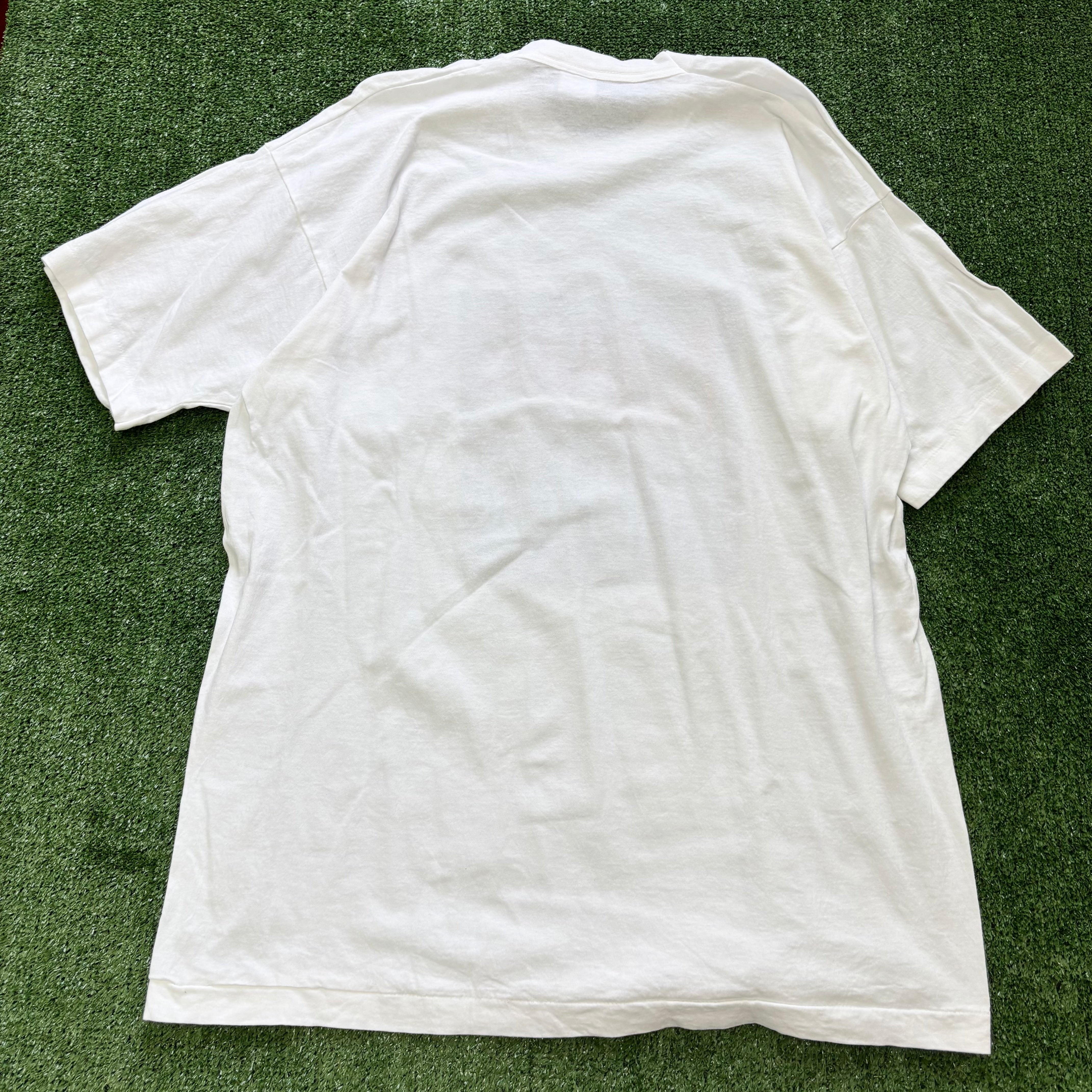 Vintage T Shirt Mens XL White Single Stitch Graphic Print 90s USA (E)