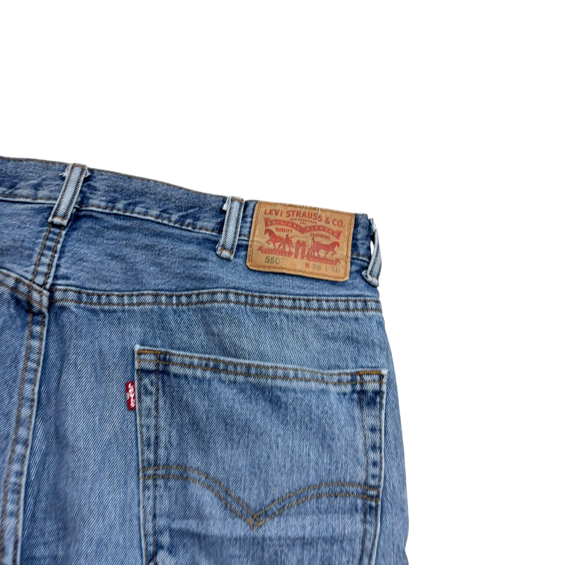 Levis 550 Jeans W38 L30 Mens Light Blue Baggy Relaxed Straight Fit Denim