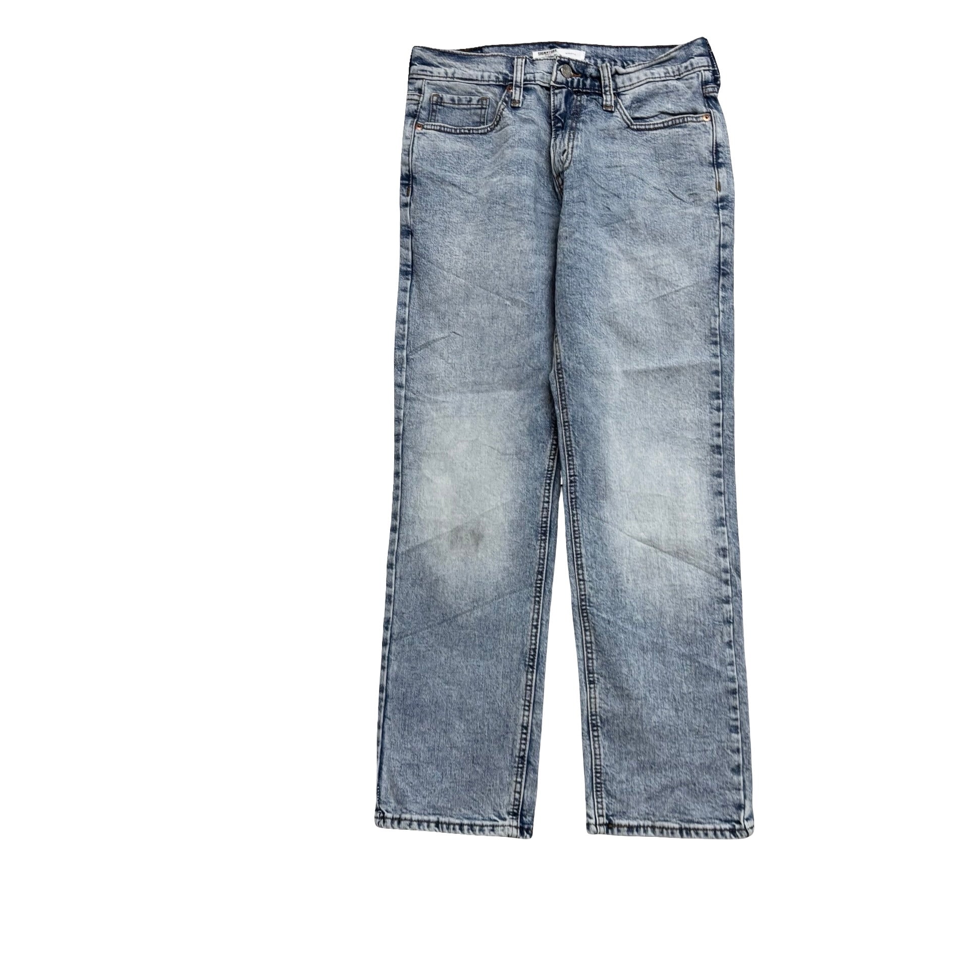 Levis Signature Jeans W29 L29 Mens Light Blue Athletic Tapered Fit Stretch Denim