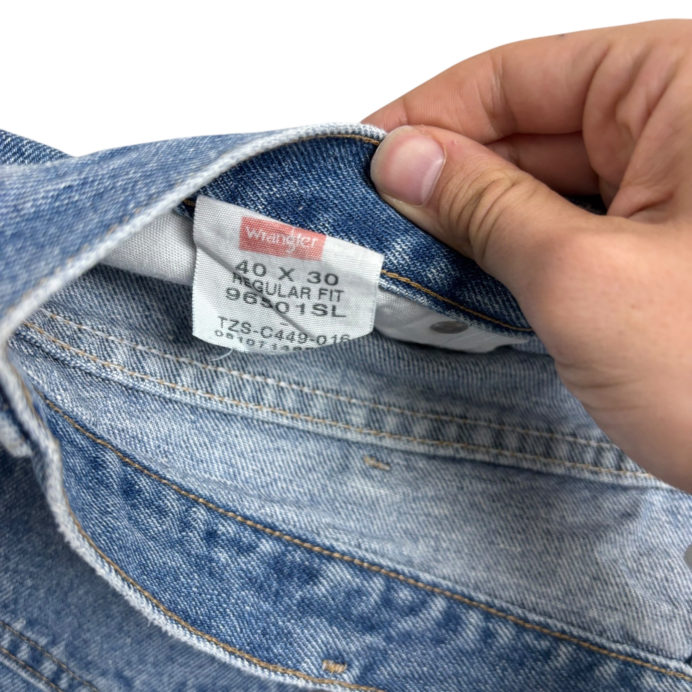 Wrangler Jeans W40 L30 Mens Light Blue Regular Straight Fit Denim