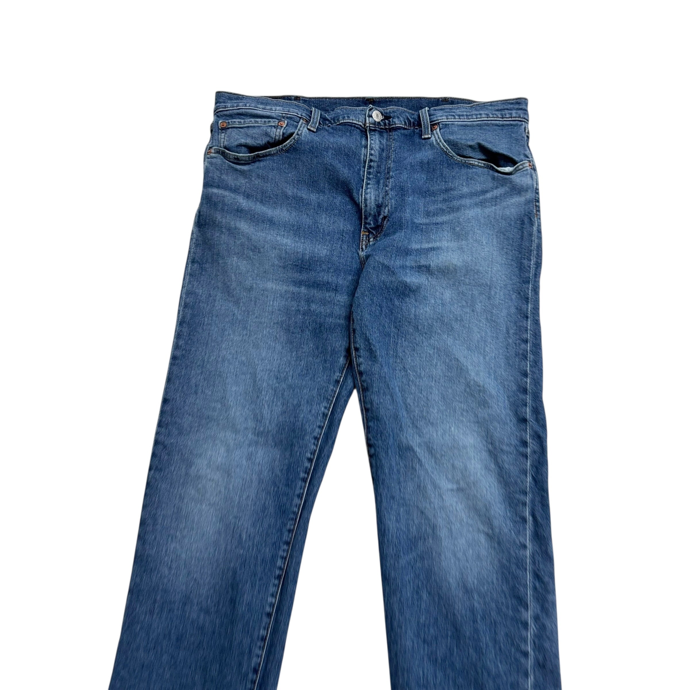 Levis 502 Jeans W38 L34 Mens Mid Blue Regular Tapered Fit Stretch Denim (E)