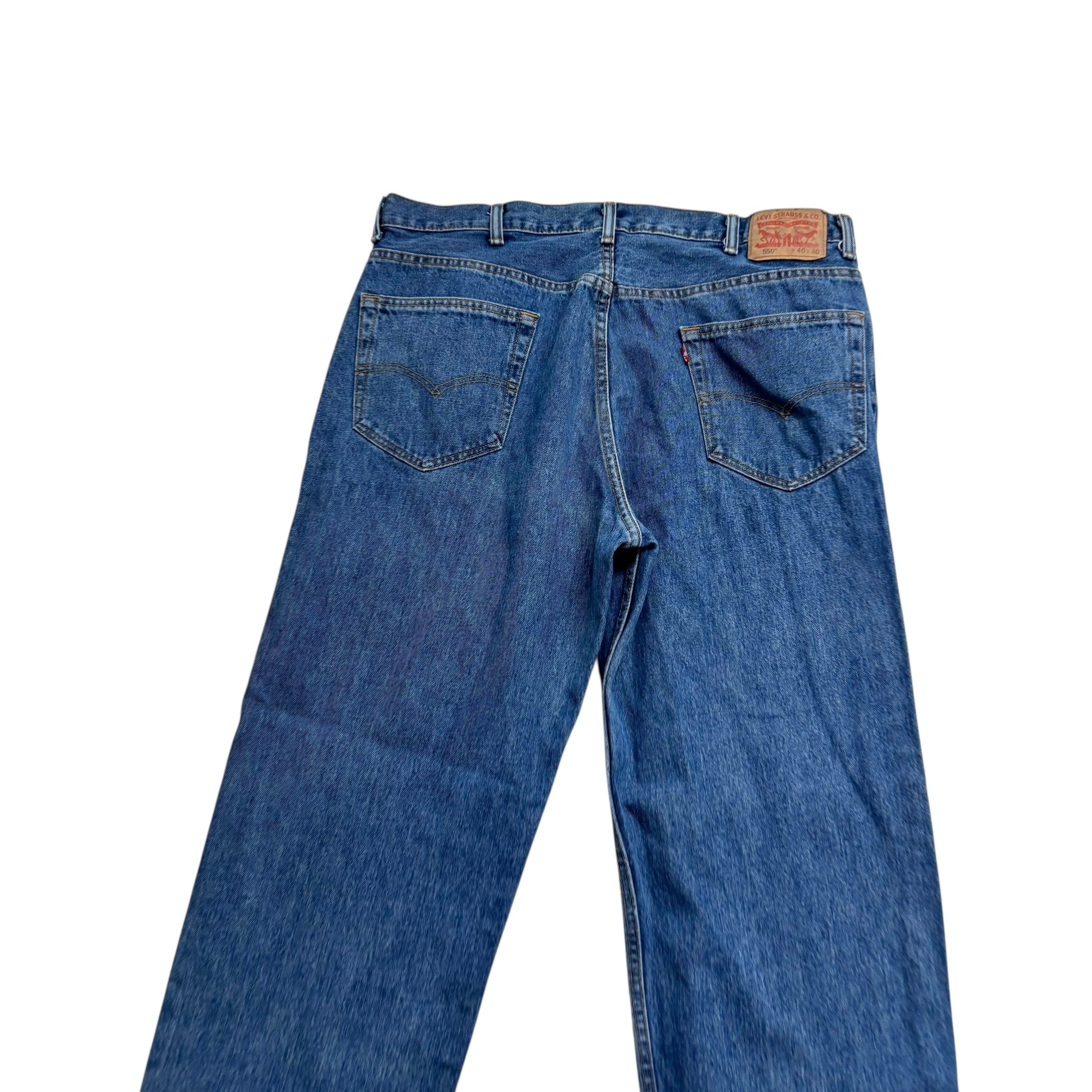 Levis 550 Jeans W40 L32 Mens Mid Blue Baggy Relaxed Straight Fit Denim