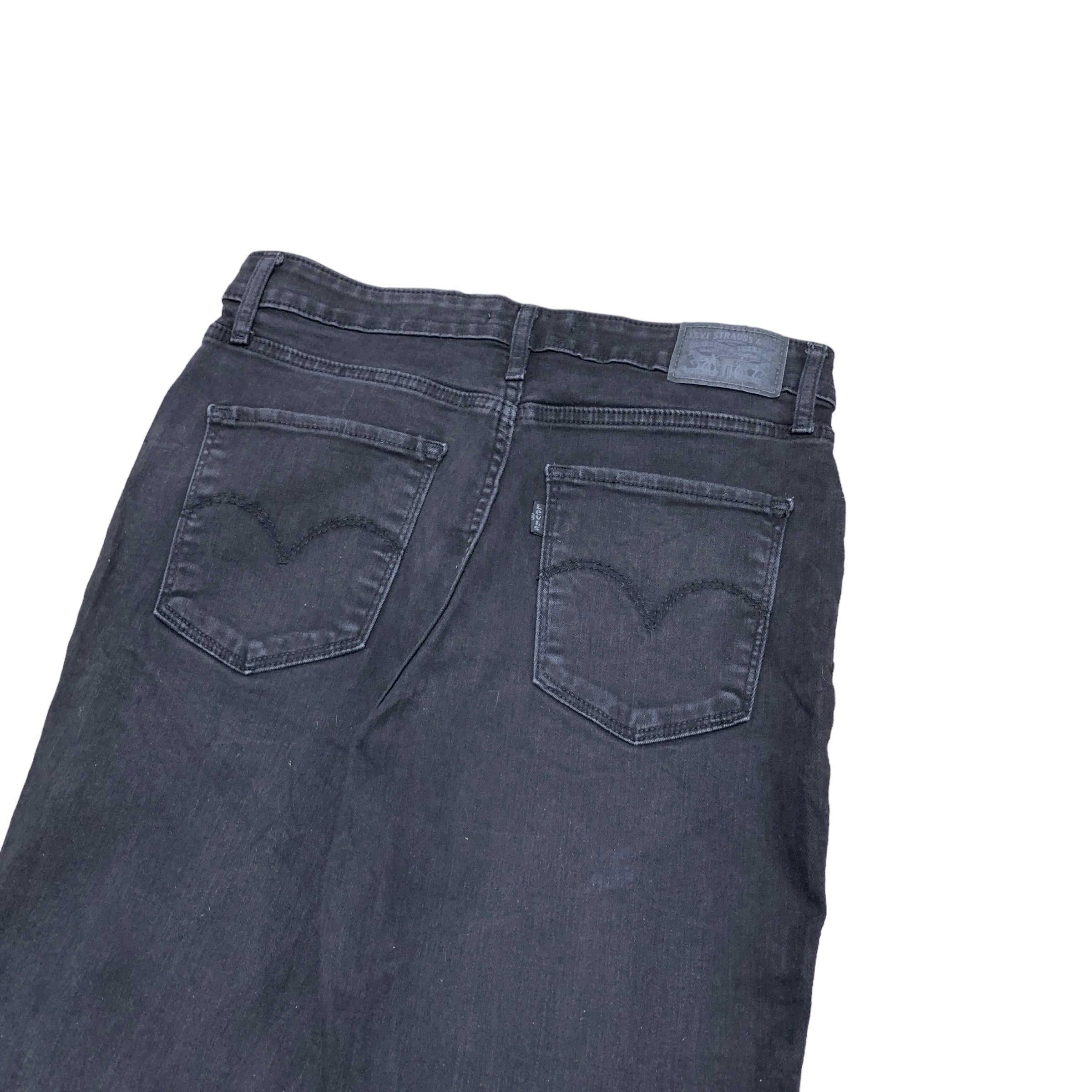 Levis 721 Jeans W30 L30 Womens Black Skinny Stretch Denim