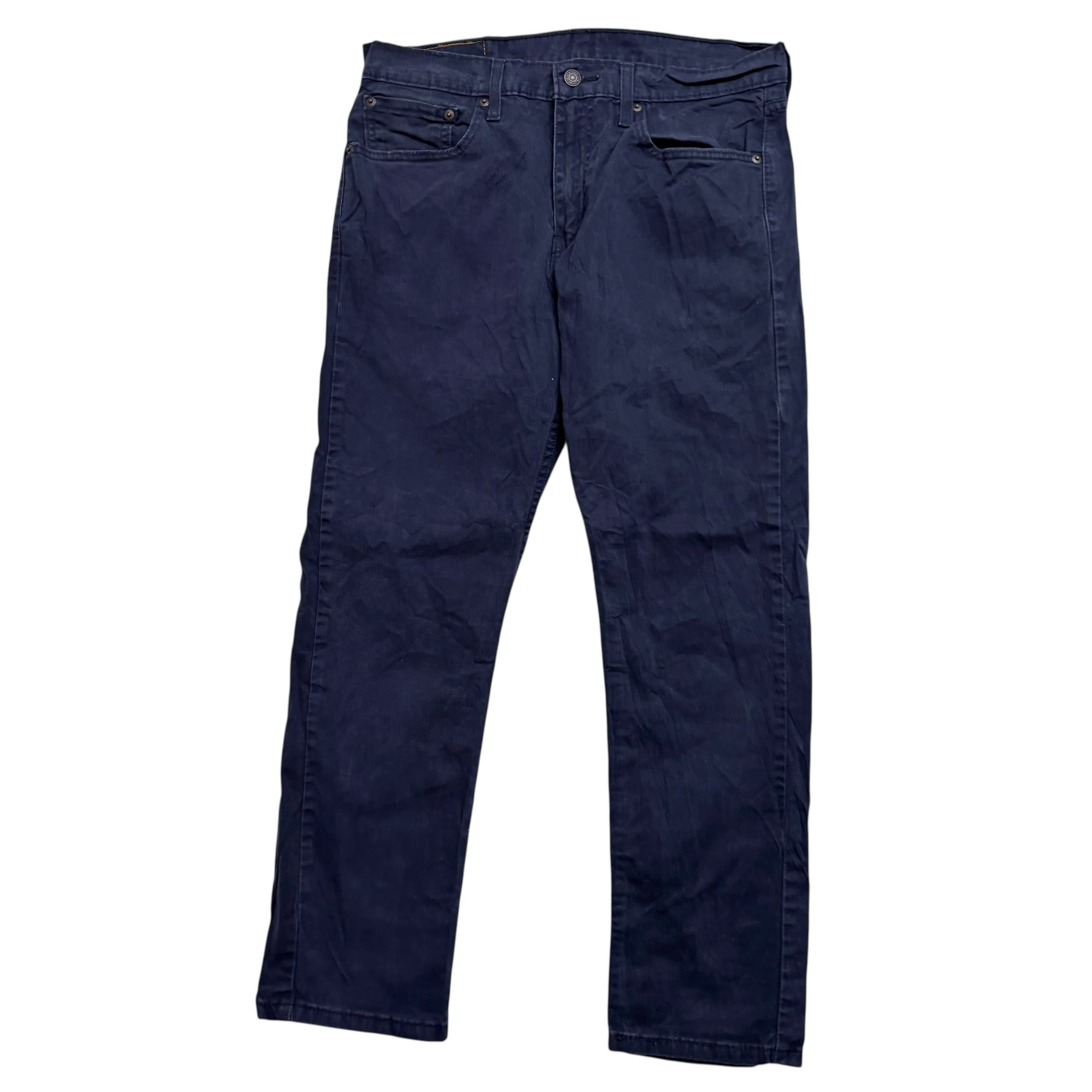 Levis 502 Trousers W32 L28 Mens Navy Regular Tapered Fit Stretch Pants (E)
