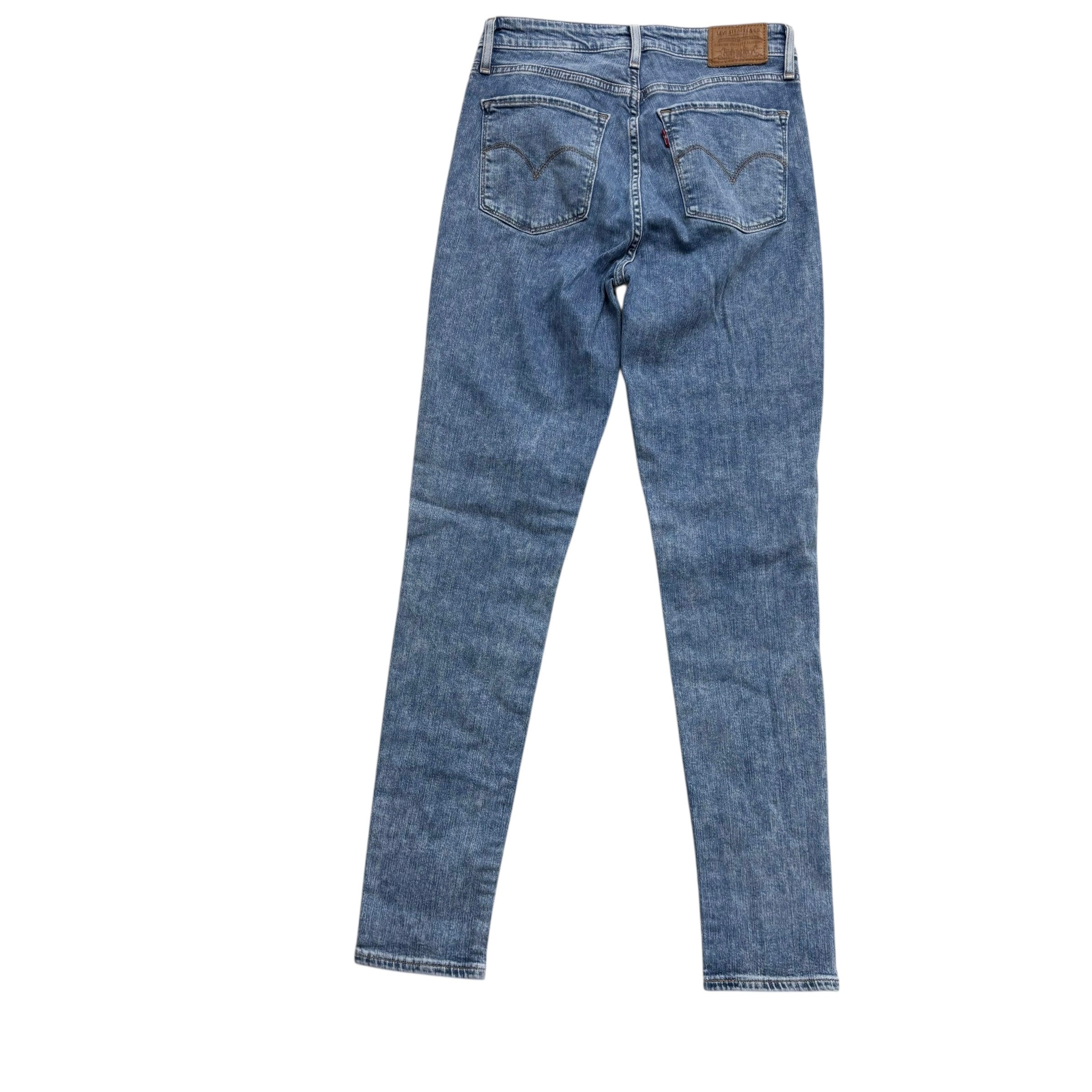 Levis 721 Jeans W26 L30 Womens Mid Blue High Rise Skinny Fit Stretch Denim (E)