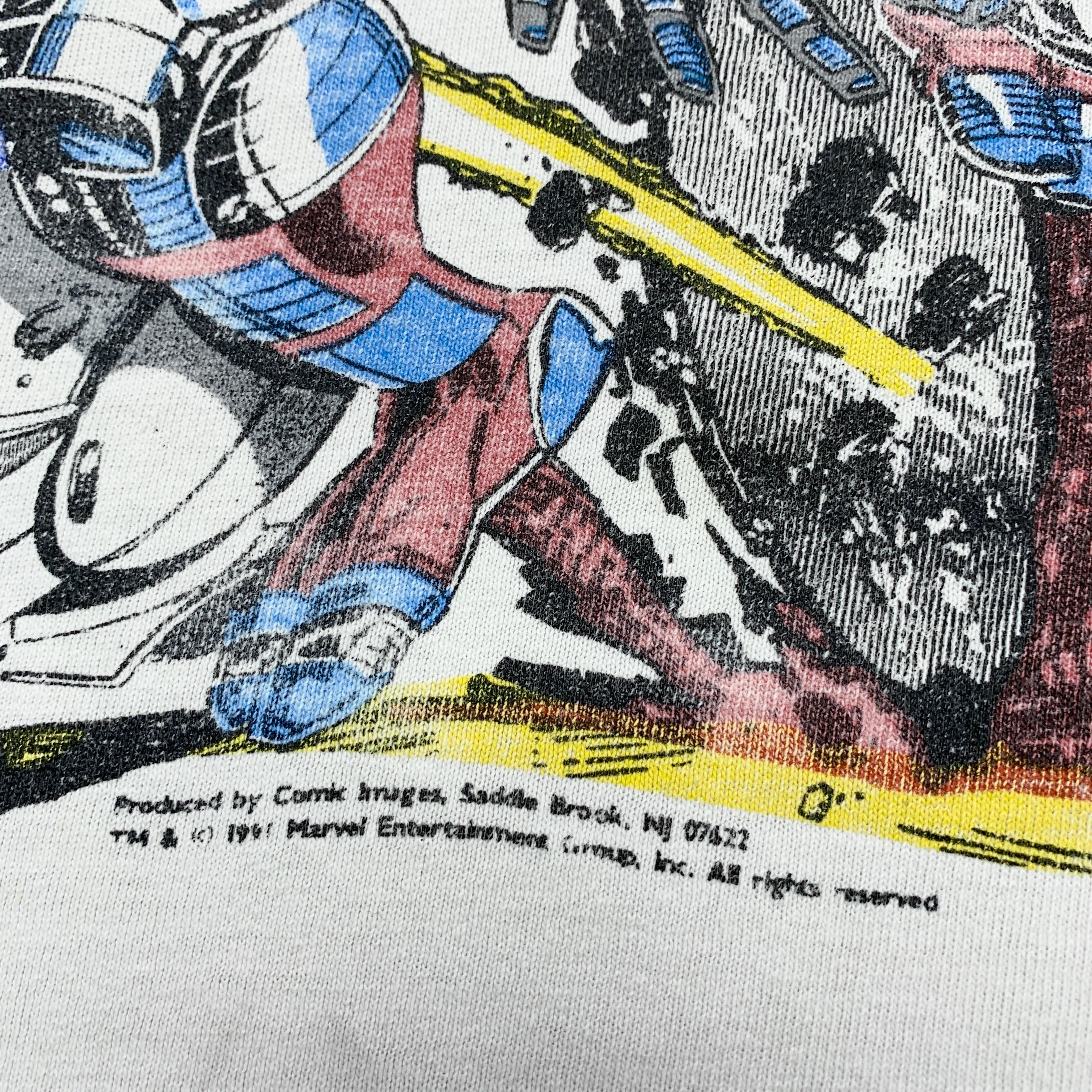 Vintage Marvel Comics T Shirt Mens XL White Single Stitch Deathlok Graphic Print