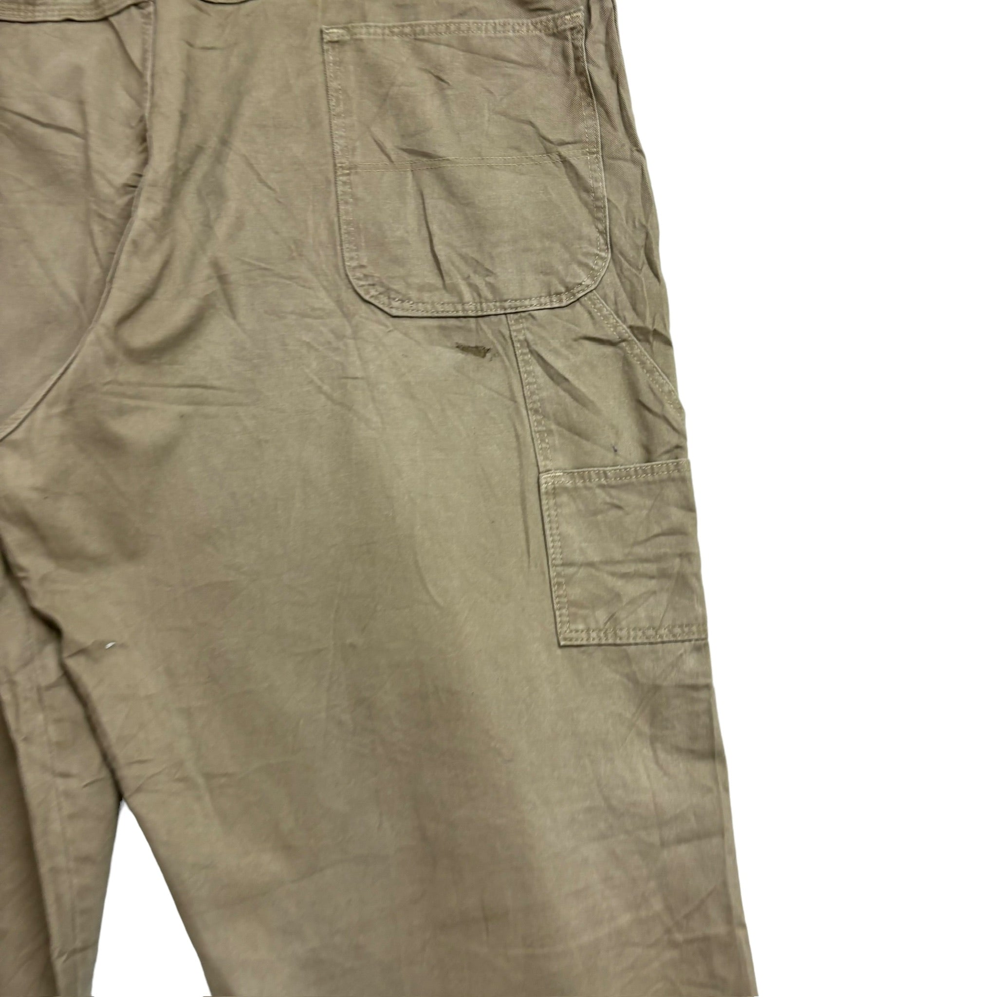 Wrangler Carpenter Pants W40 L32 Mens Beige Stone Baggy Relaxed Fit Trousers