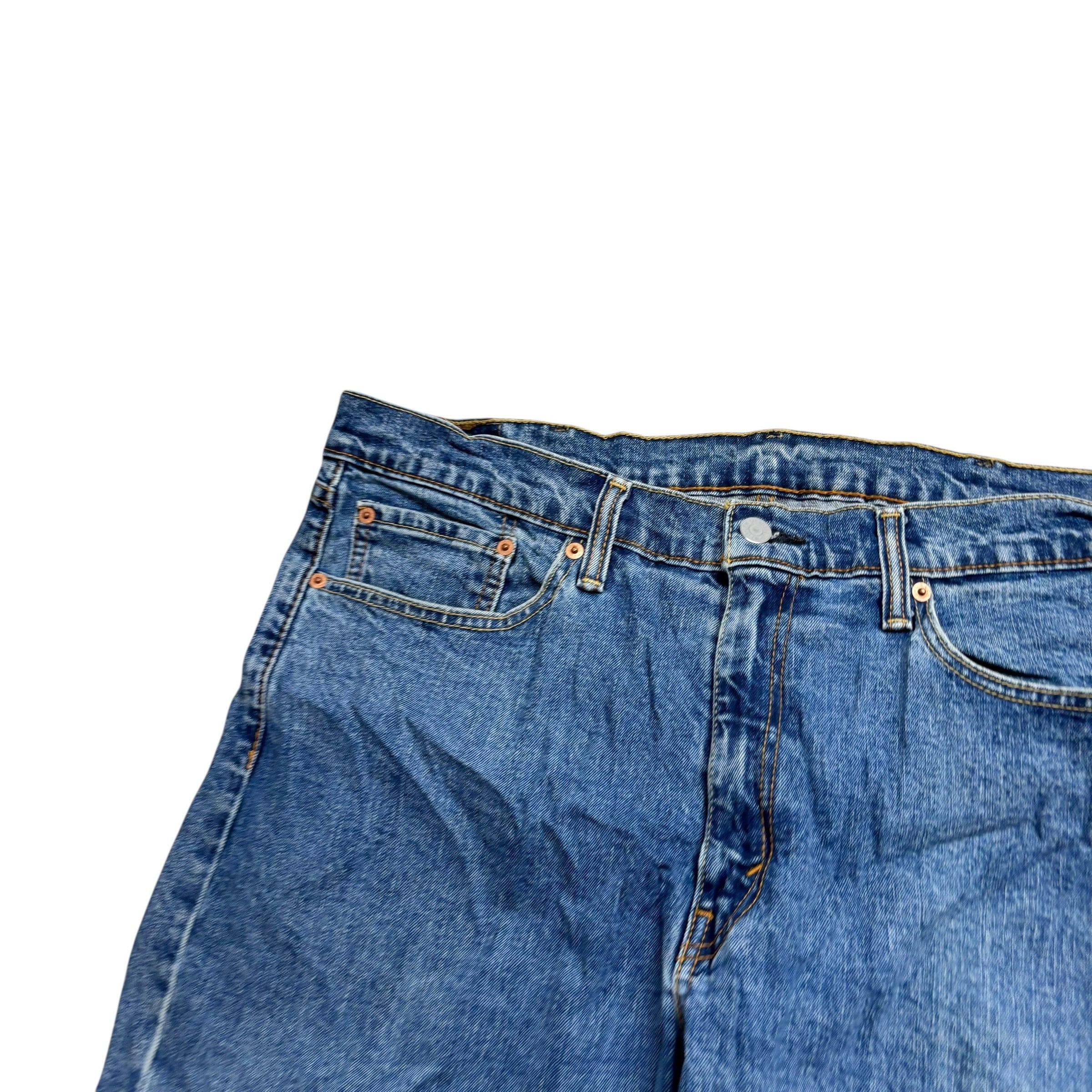 Levis 514 Jeans W38 L32 Mens Mid Blue Regular Straight Fit Stretch Denim (F)