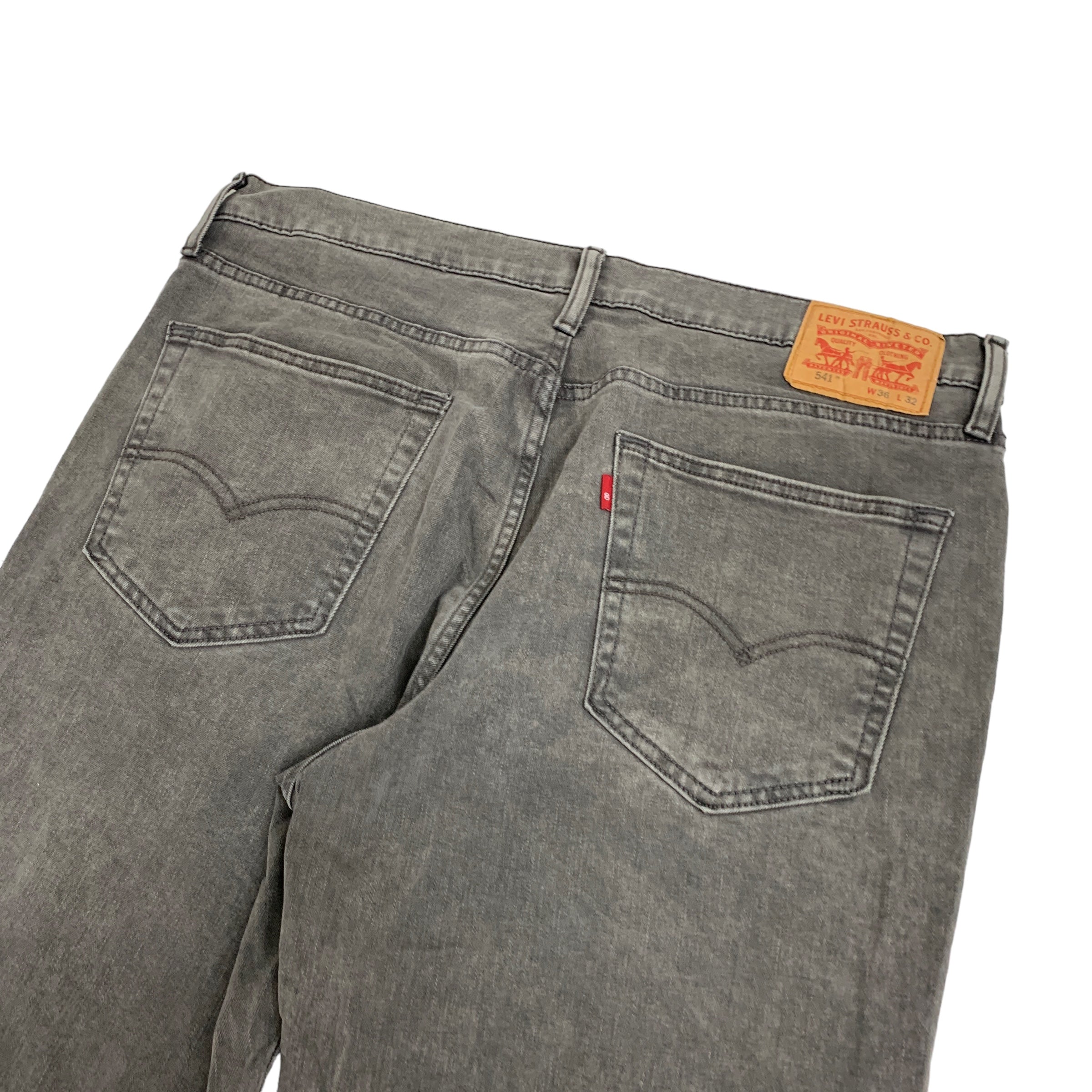 Levis 541 Jeans W36 L32 Mens Grey Athletic Taper Fit Stretch Denim