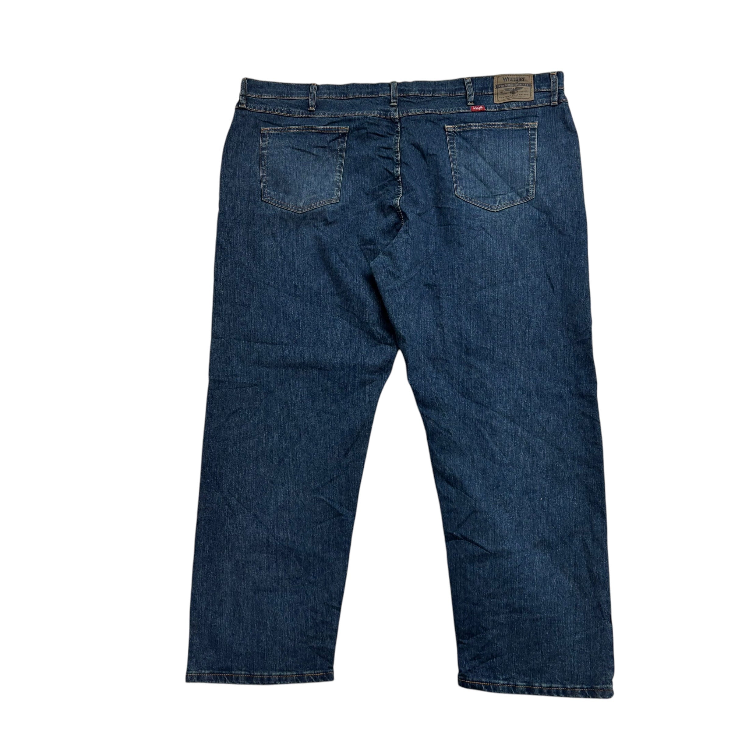 Wrangler Jeans W48 L30 Mens Dark Blue Relaxed Straight Fit Stretch Denim (E)