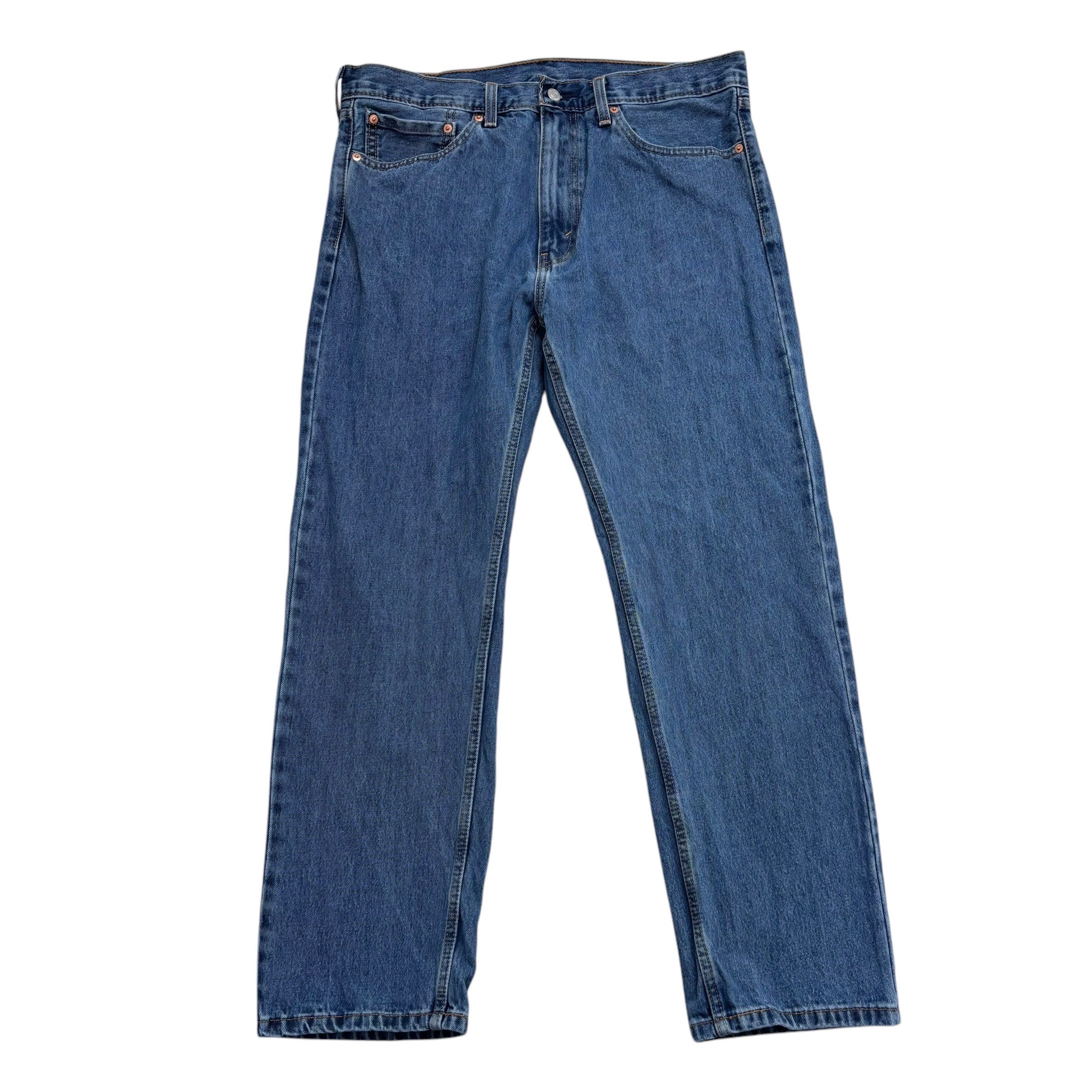 Levis 505 Jeans W36 L30 Mens Mid Blue Regular Straight Fit Denim