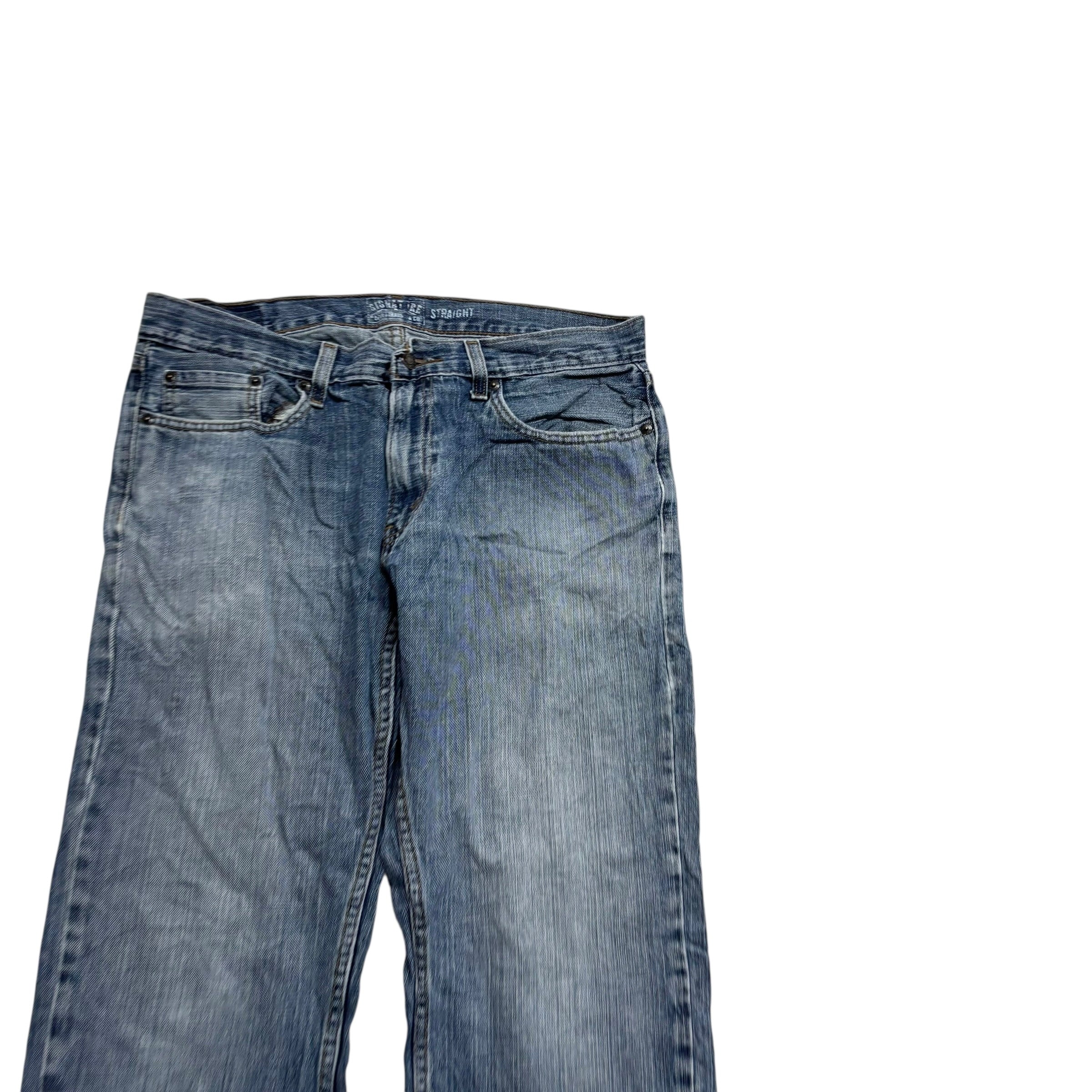 Levis Signature Jeans W34 L30 Mens Mid Blue Regular Straight Fit Vintage