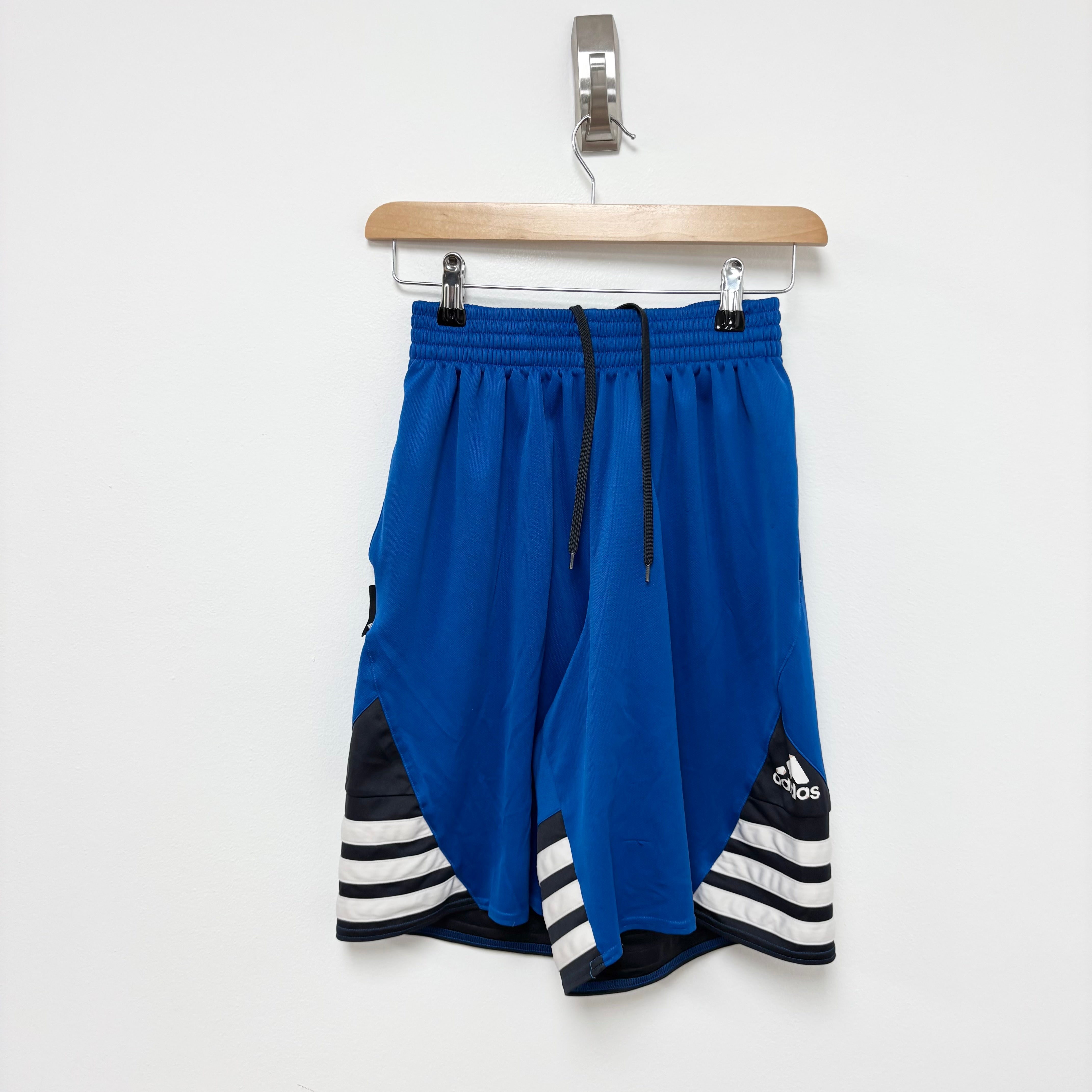 Adidas Shorts Mens Small Blue Sports Running Gym Athletic Pockets