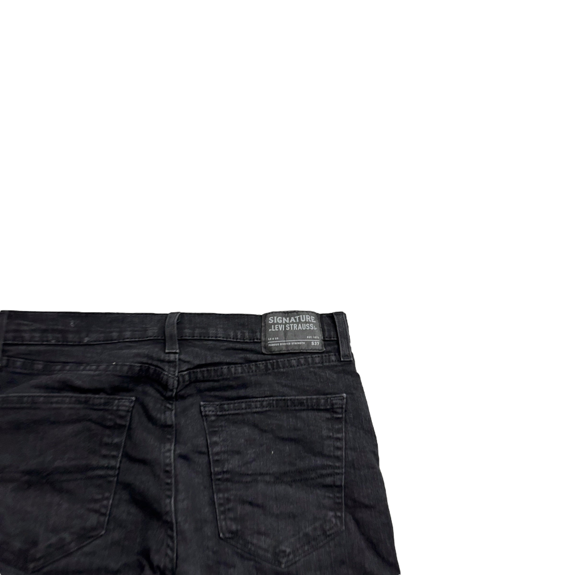 Levis Signature Jeans W32 L31 Mens Black Slim Fit Stretch Denim (E)