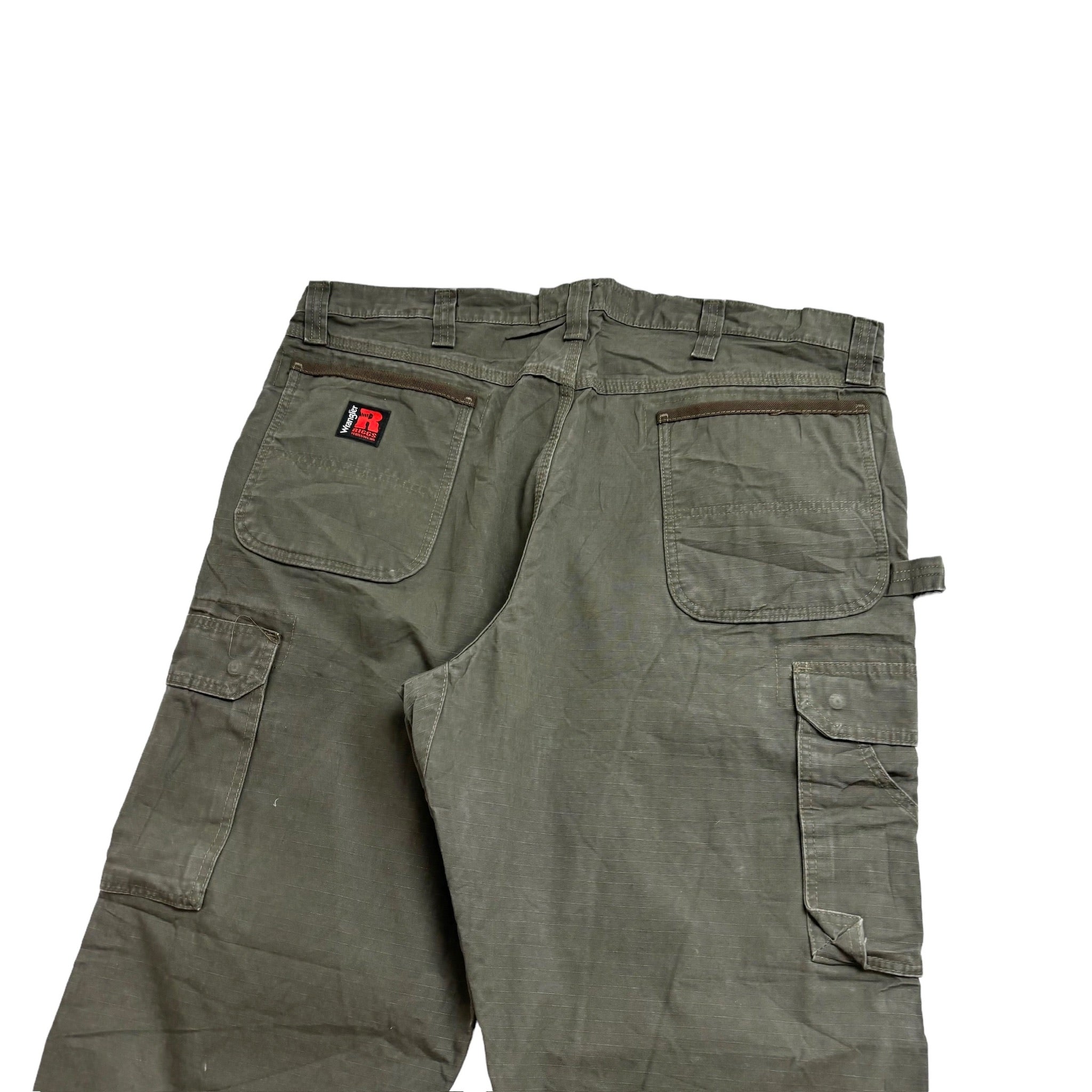 Wrangler Carpenter Pants W40 L32 Mens Olive Green Baggy Relaxed Fit