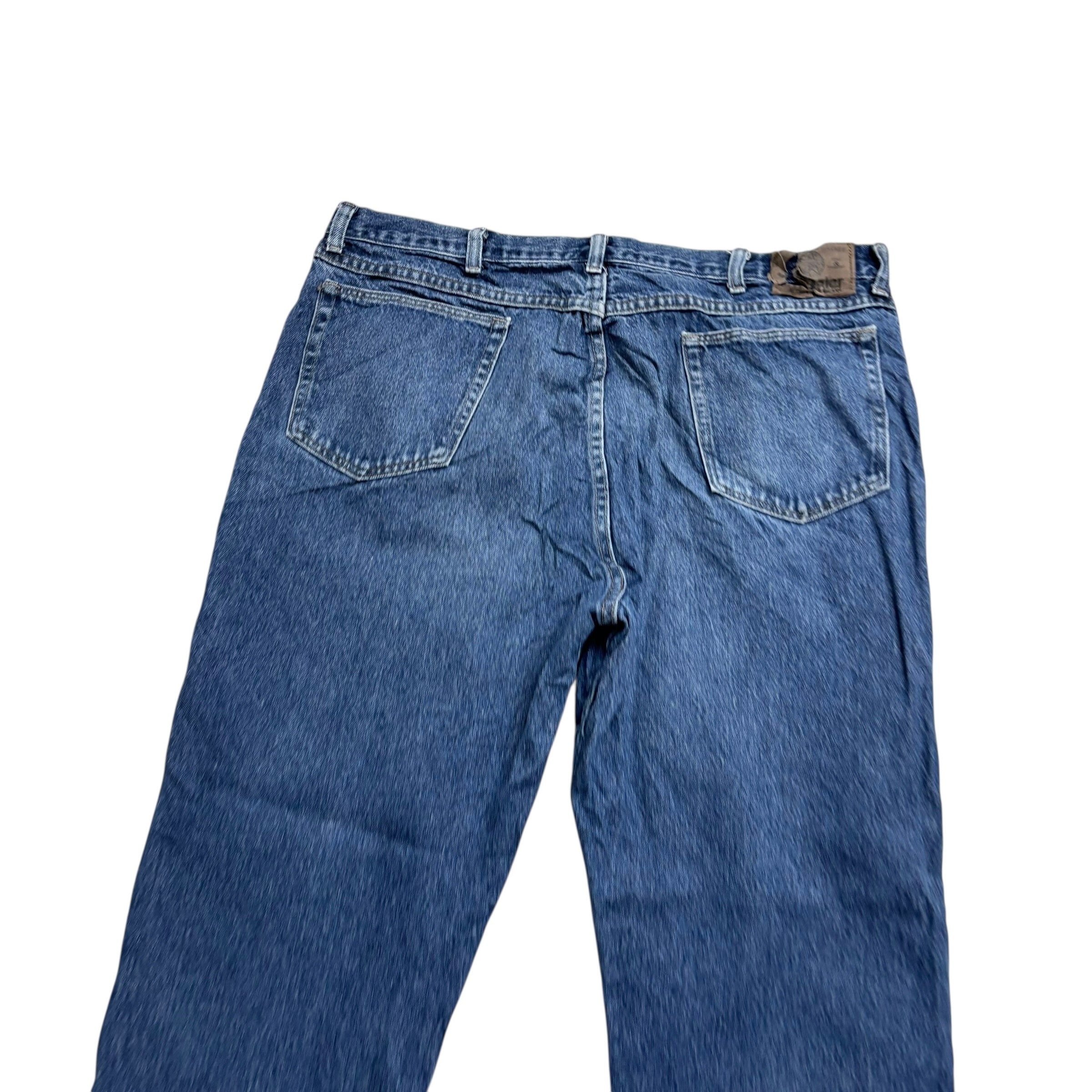 Wrangler Jeans W38 L30 Mens Mid Blue Regular Straight Fit Vintage Denim (E)