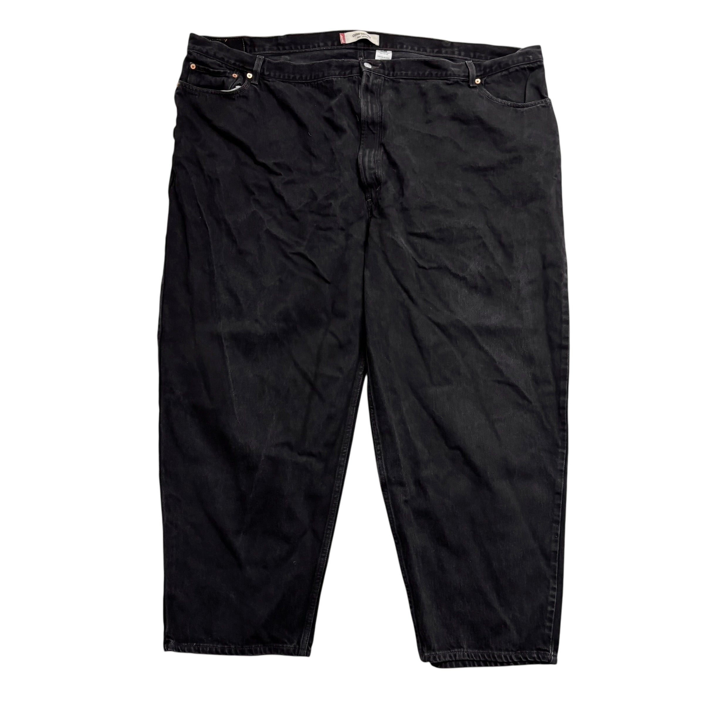 Levis 560 Jeans W58 L30 Mens Black Baggy Relaxed Comfort Vintage Denim (E)
