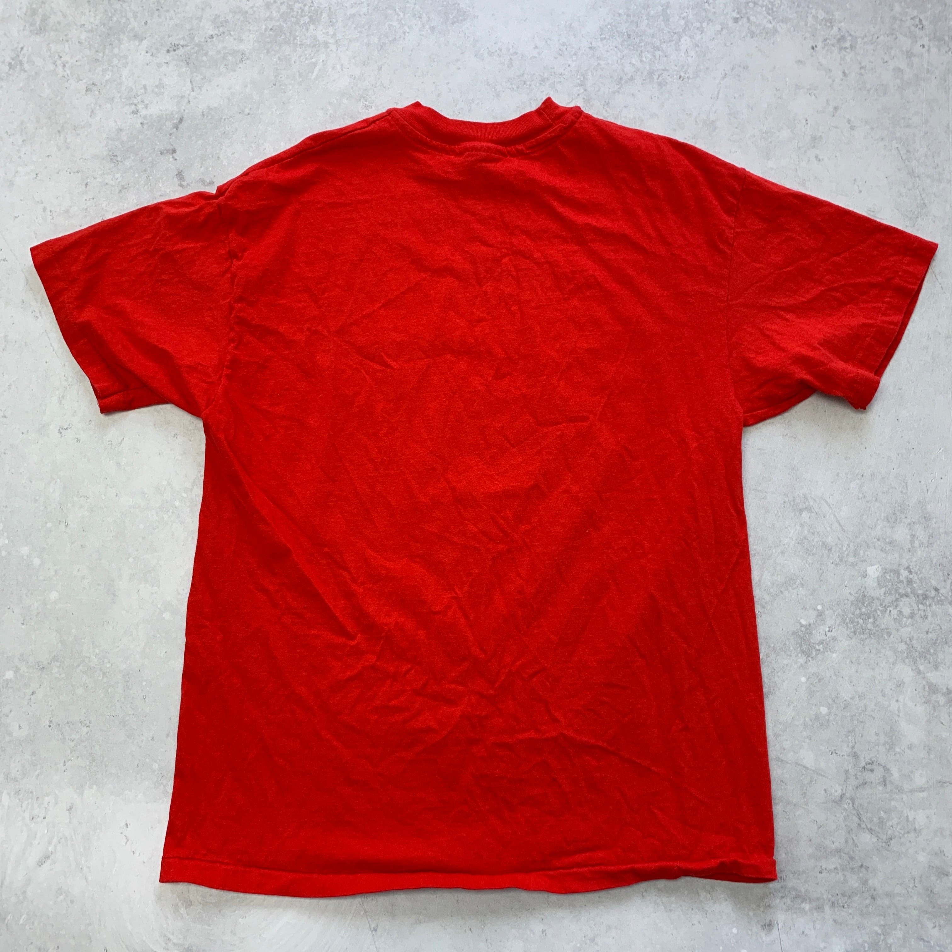 Vintage T Shirt Mens Medium Red Single Stitch Graphic Print 90s USA Beefy