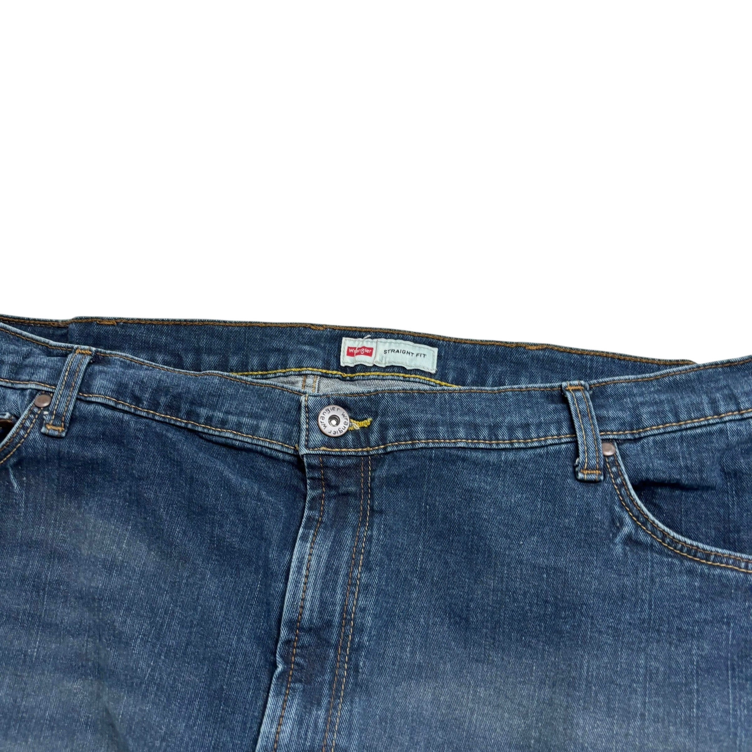 Wrangler Jeans W42 L30 Mens Dark Blue Regular Straight Fit Stretch Denim