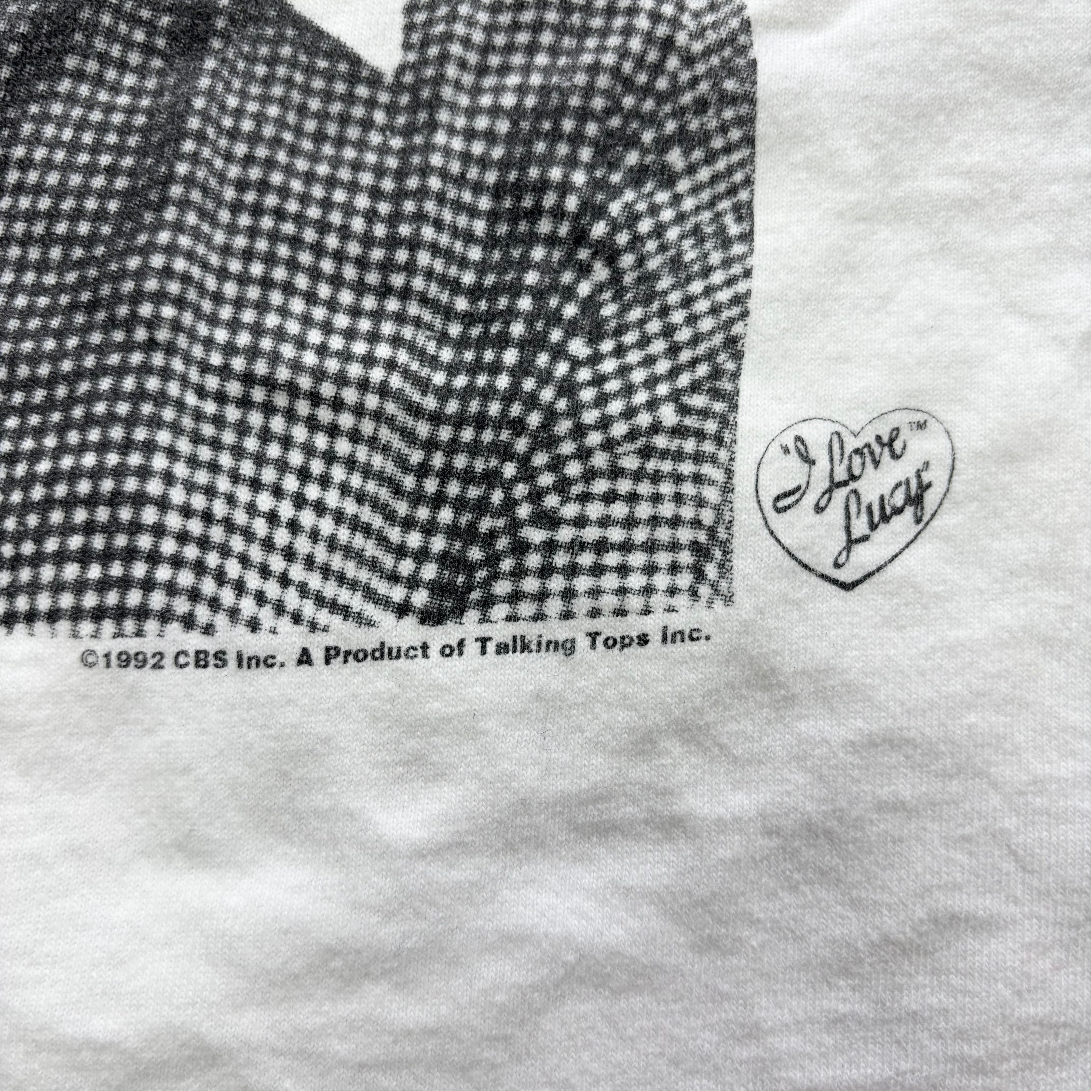 Vintage T Shirt Mens XL White Single Stitch Graphic Print 90s I Love Lucy TV (E)