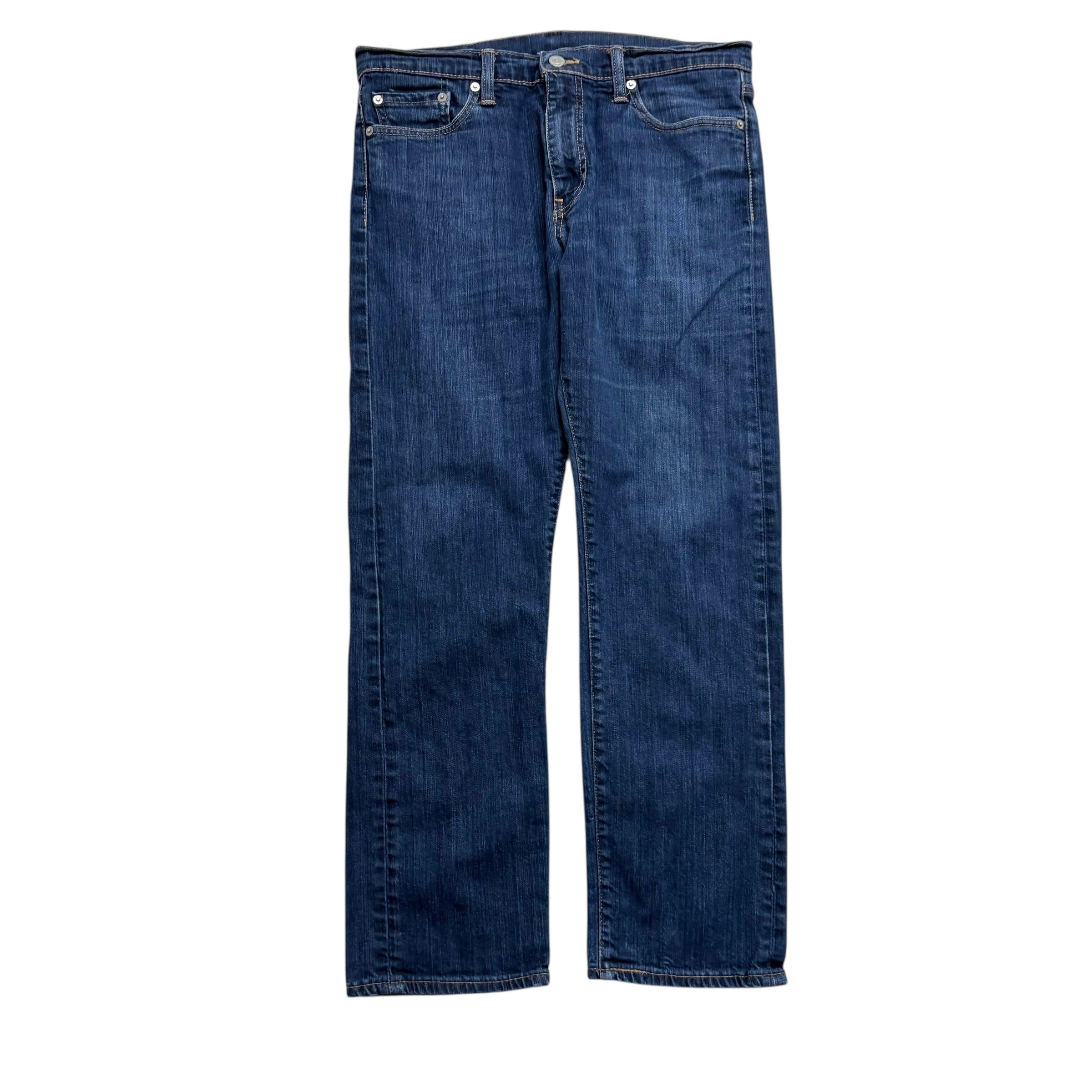 Levis 504 Jeans W33 L28 Mens Dark Blue Regular Straight Fit Stretch Denim