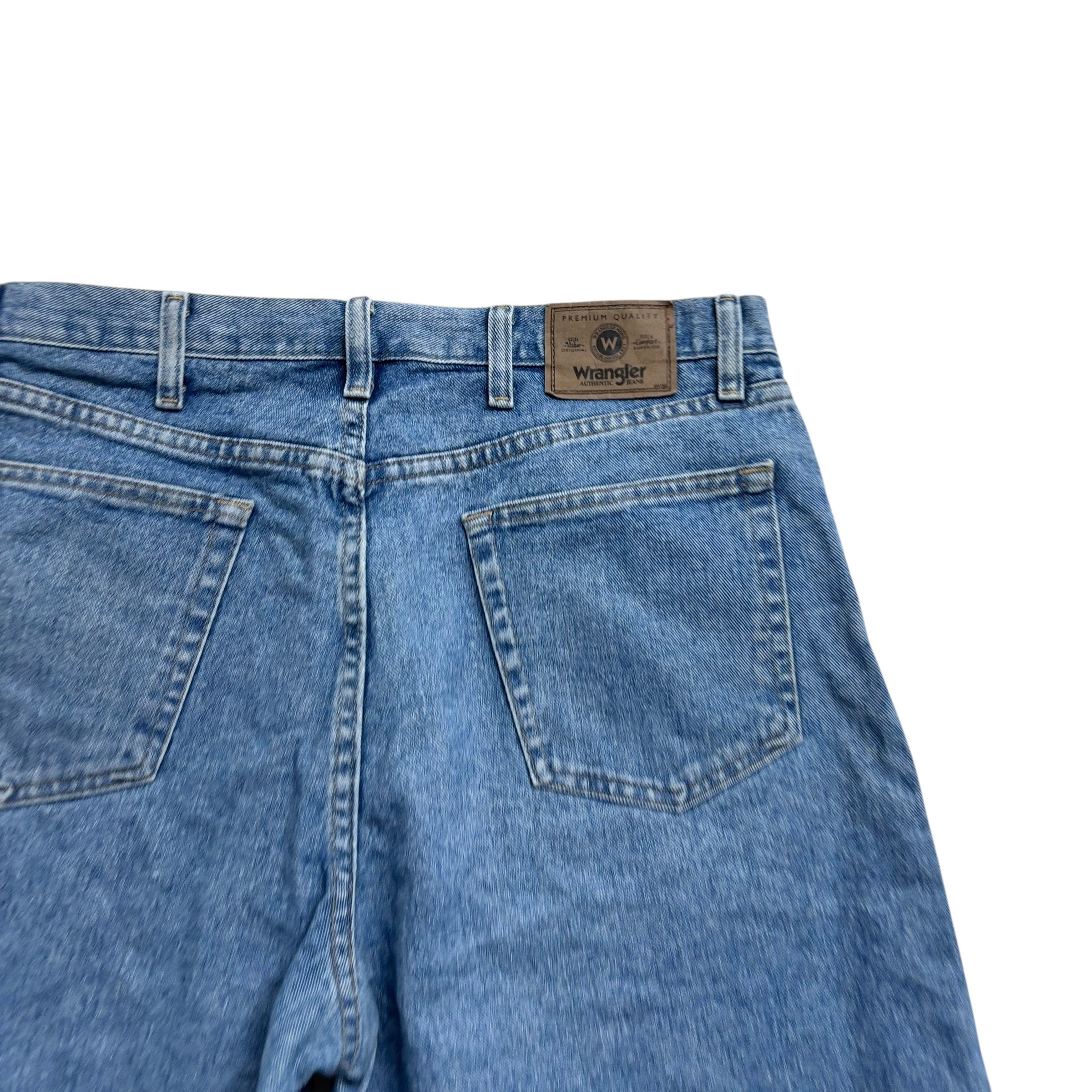 Wrangler Baggy Jorts W36 Mens Denim Shorts Mid Blue Relaxed Fit (E)