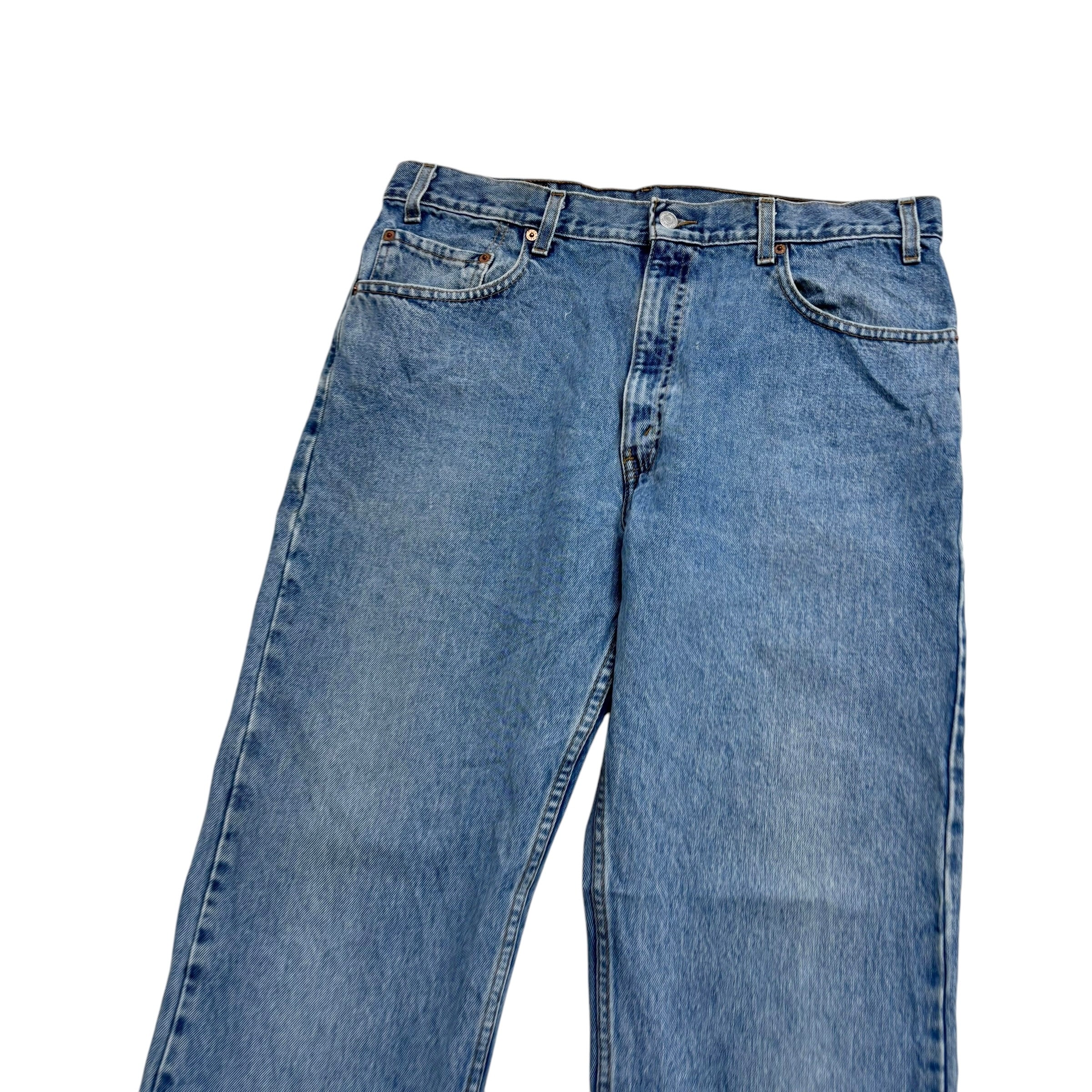 Levis 505 Jeans W36 L32 Mens Light Blue Regular Straight Fit Vintage Denim