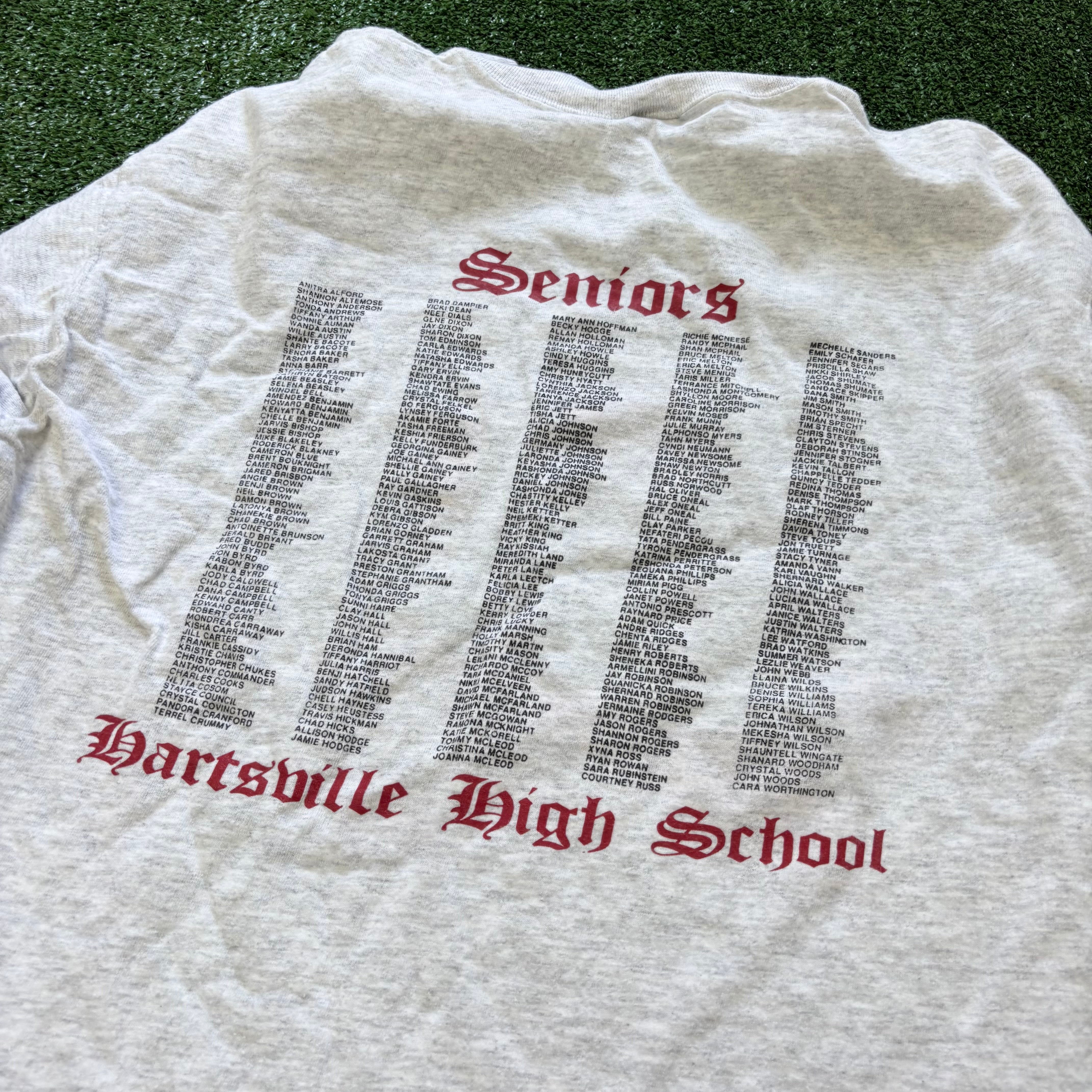 Vintage T Shirt Mens Medium Grey Graphic Print 90s USA Longsleeve