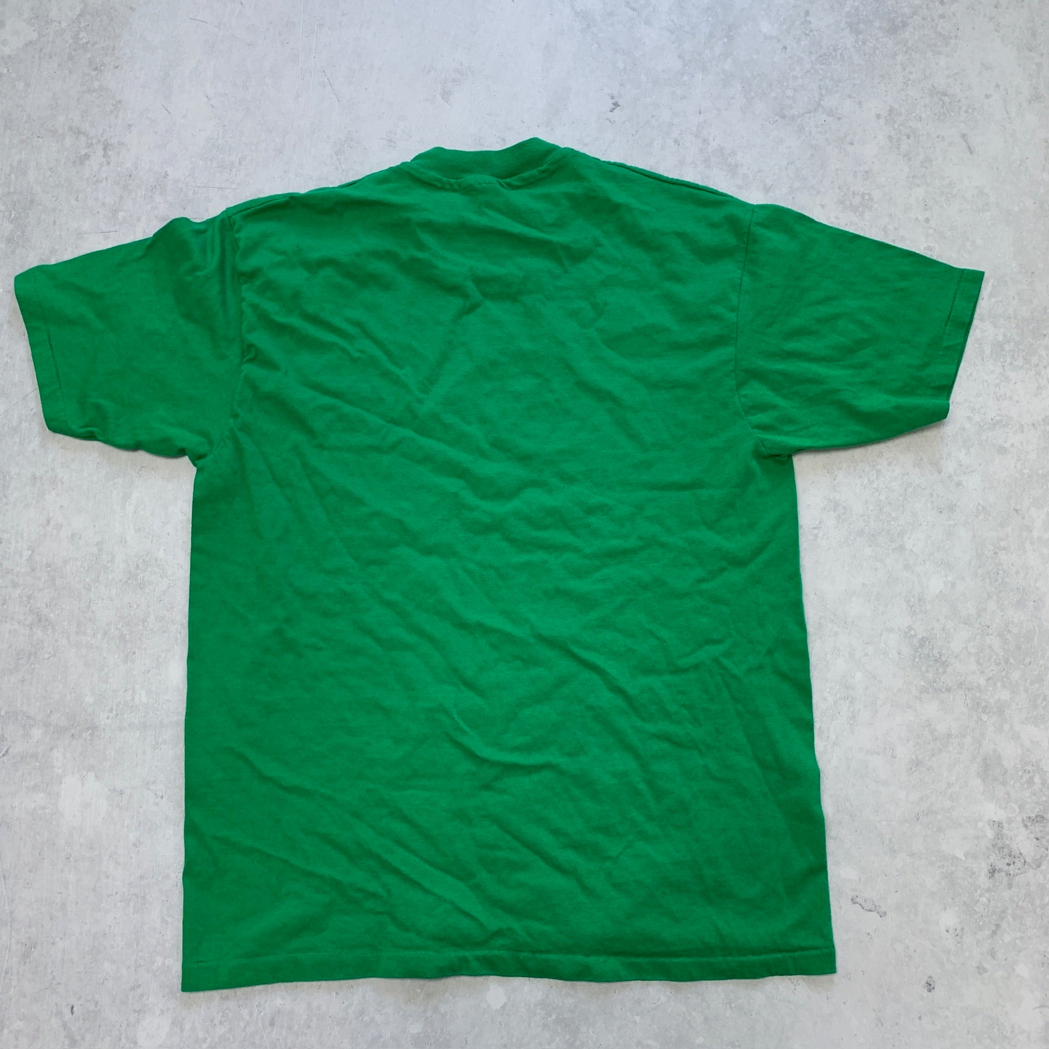 Vintage T Shirt Mens Large Green Single Stitch Graphic Print 90s USA Church