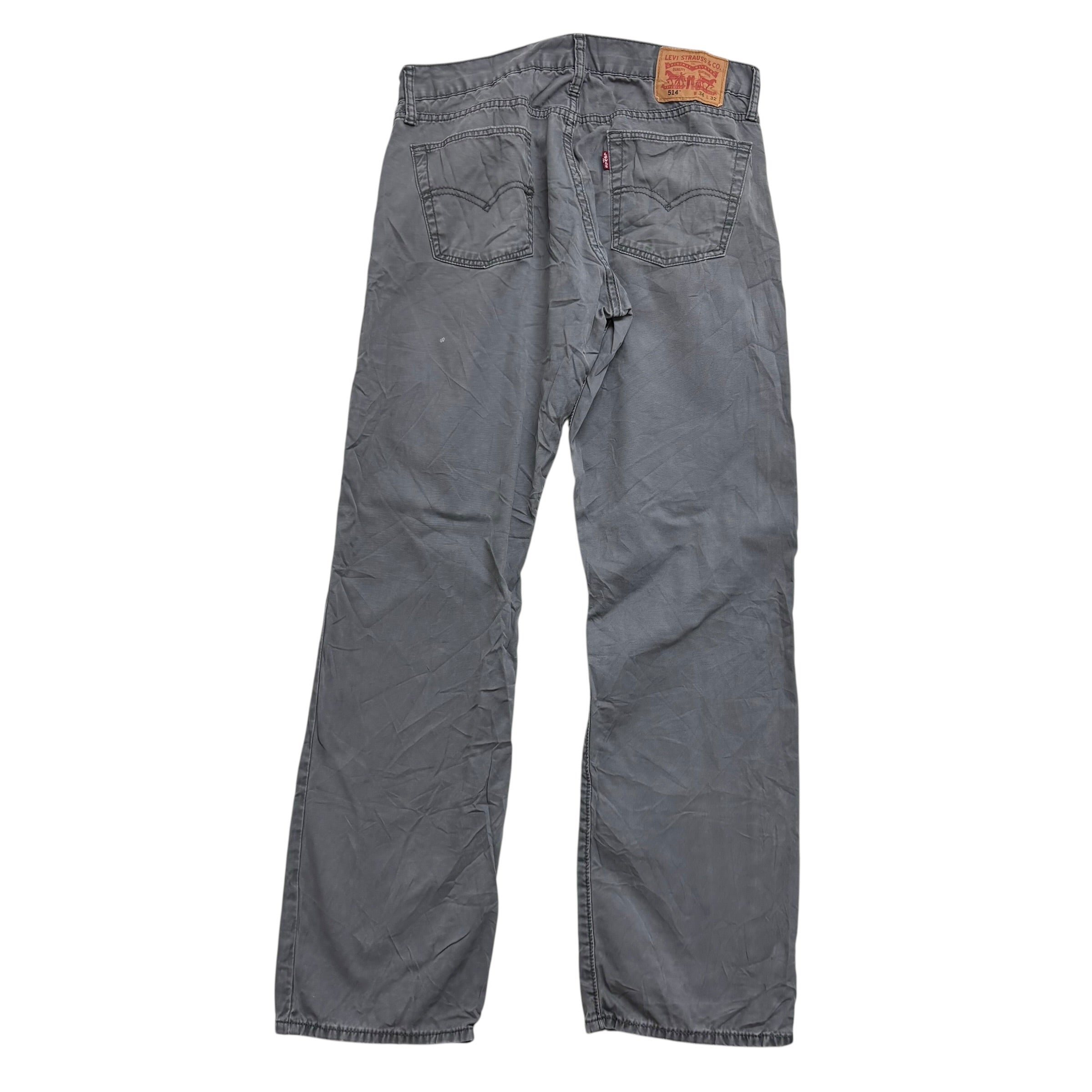 Levis 514 Trousers W32 L32 Mens Grey Regular Straight Fit Pants