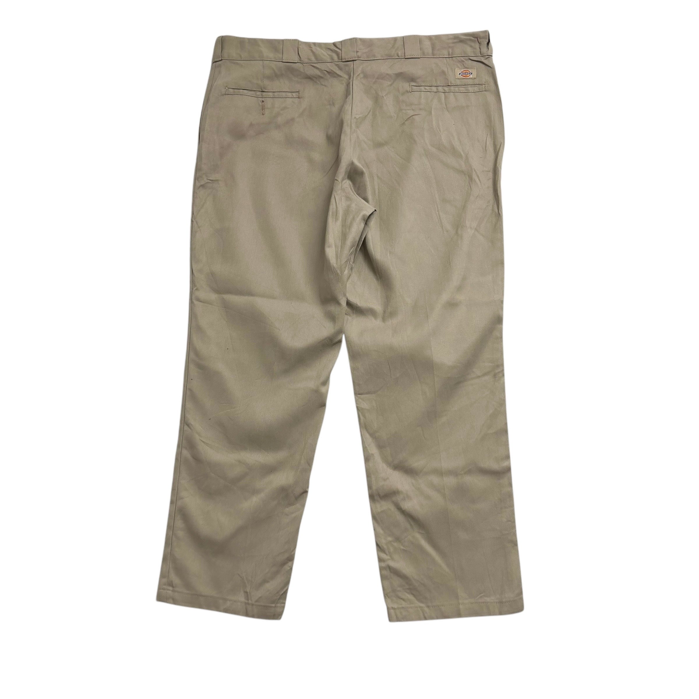 Dickies 874 Trousers W42 L30 Mens Beige Pants Original Straight Fit Workwear