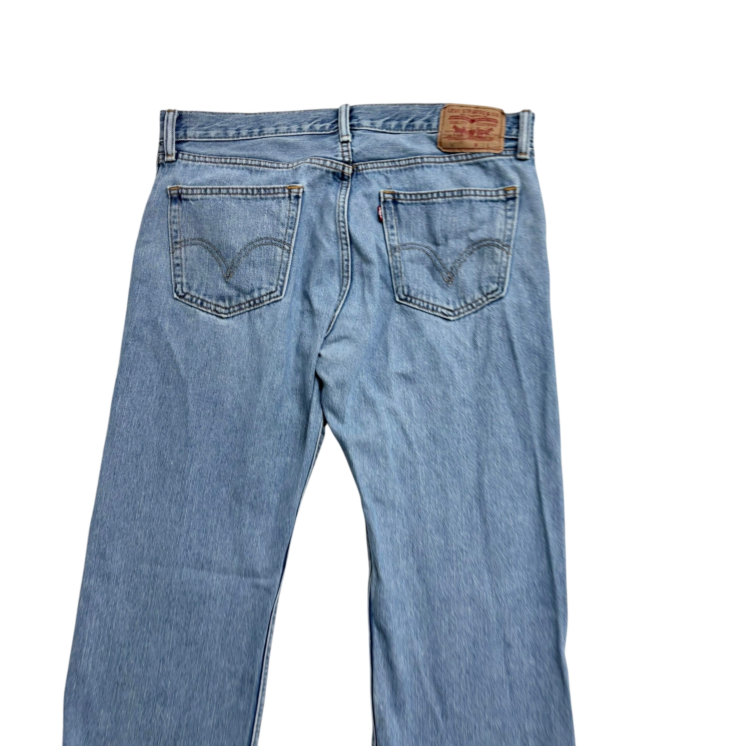 Levis 505 Jeans W36 L29 Mens Light Blue Regular Straight Fit Vintage Denim