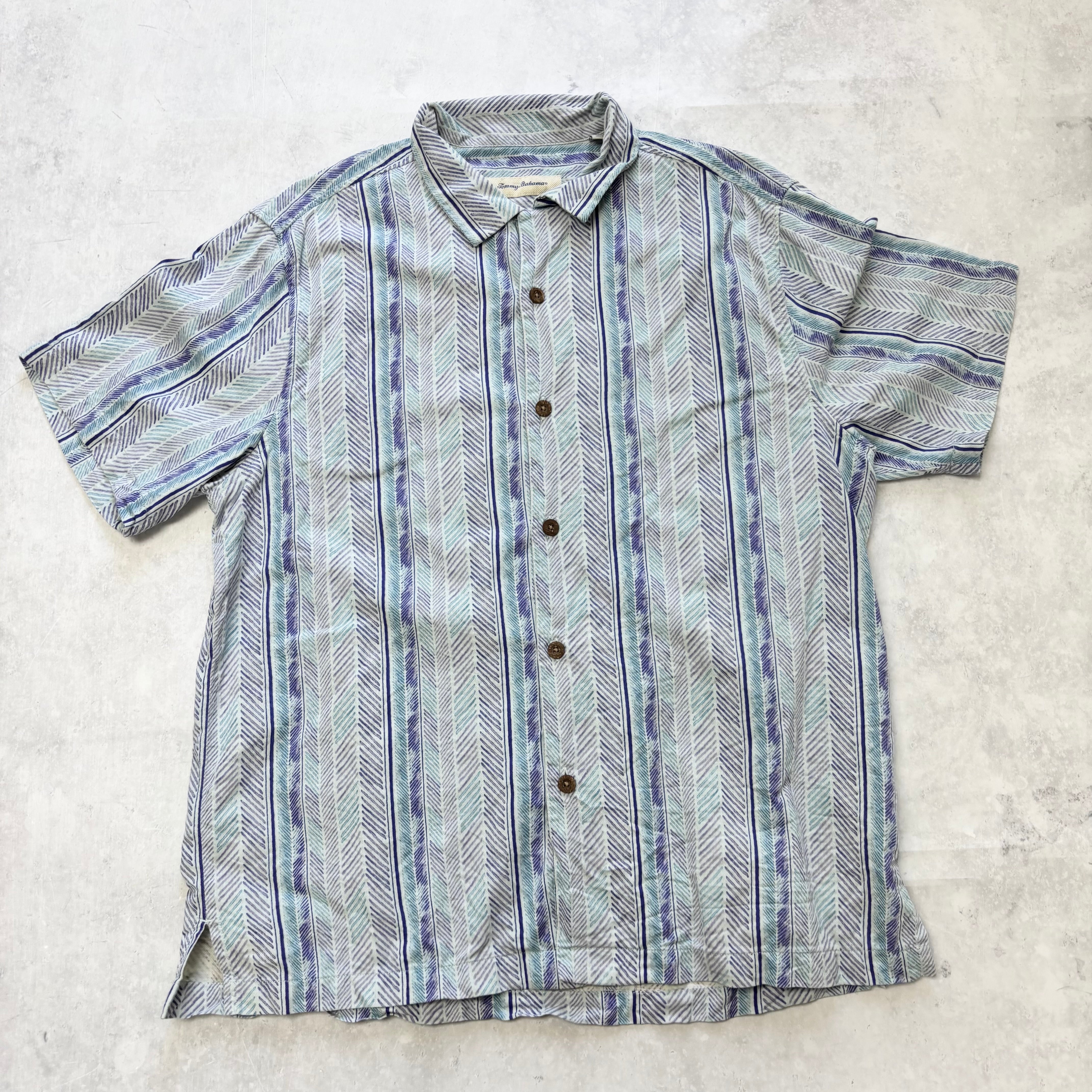 Vintage Hawaiian Shirt Mens Large Short Sleeve Silk Tommy Bahama (E)