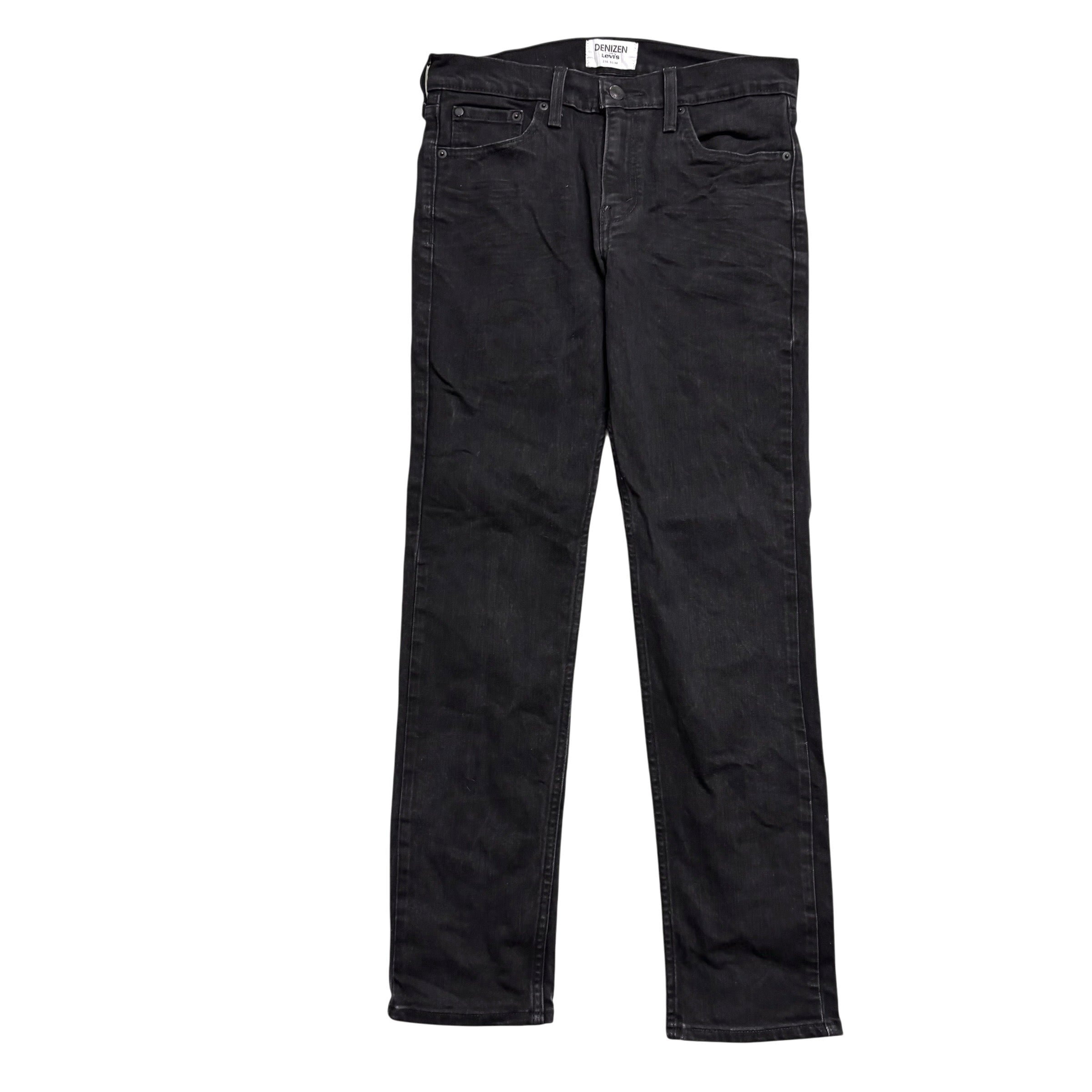 Levis Denizen Jeans W30 L30 Mens Black Slim Fit Stretch Denim (E)