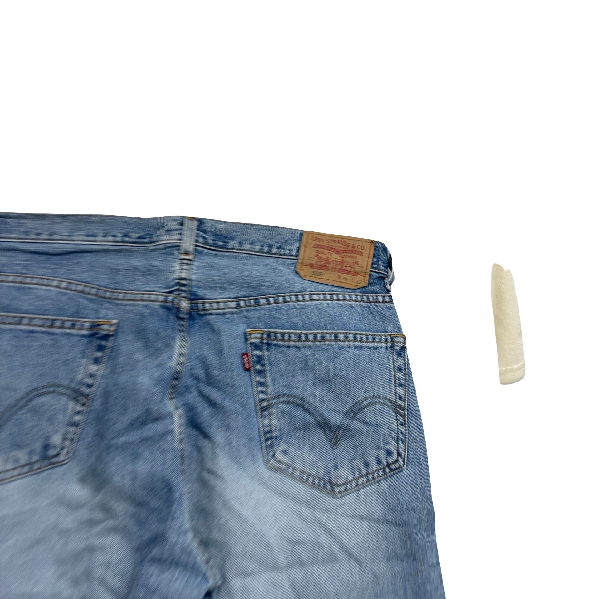 Levis 505 Jeans W36 L32 Mens Light Blue Regular Straight Fit Vintage Denim (E)