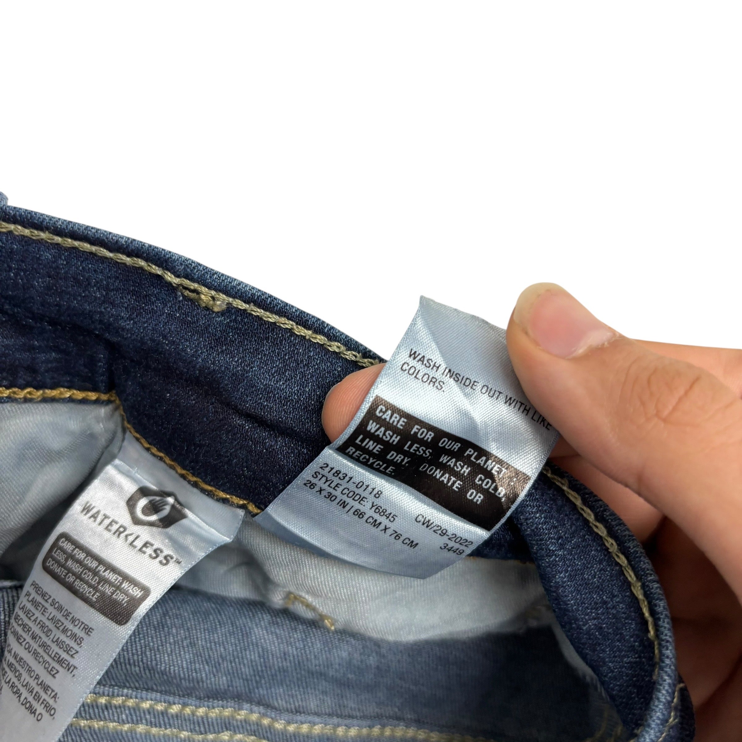 Levis 312 Jeans W26 L30 Womens Shaping Slim Dark Blue Stretch Denim (E)