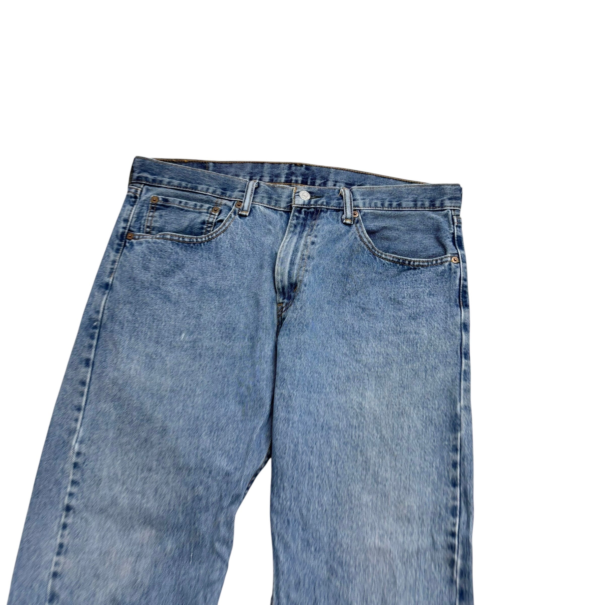 Levis 505 Jeans W36 L30 Mens Light Blue Regular Straight Fit Denim