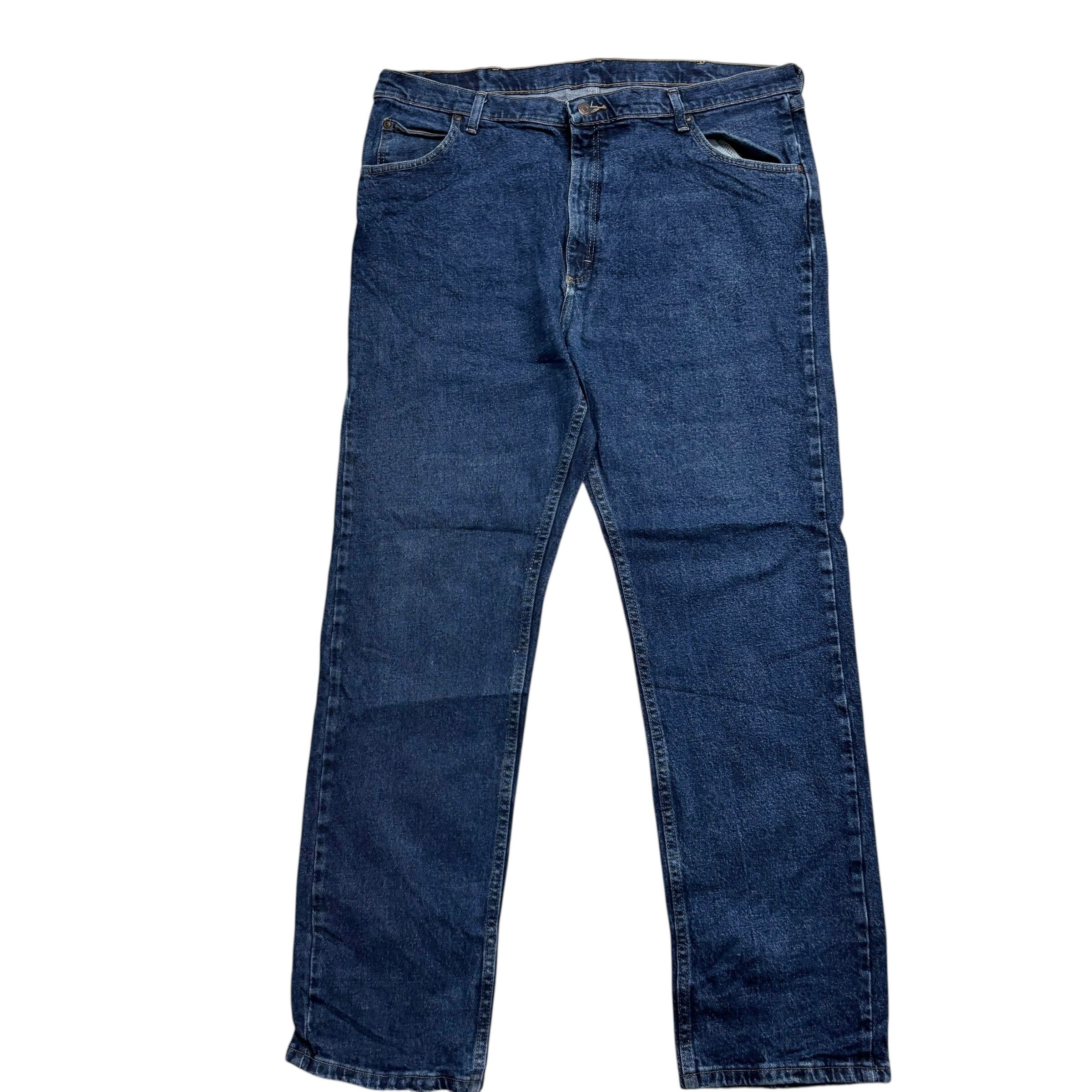 Wrangler Jeans W40 L32 Mens Dark Blue Regular Straight Fit Stretch Denim