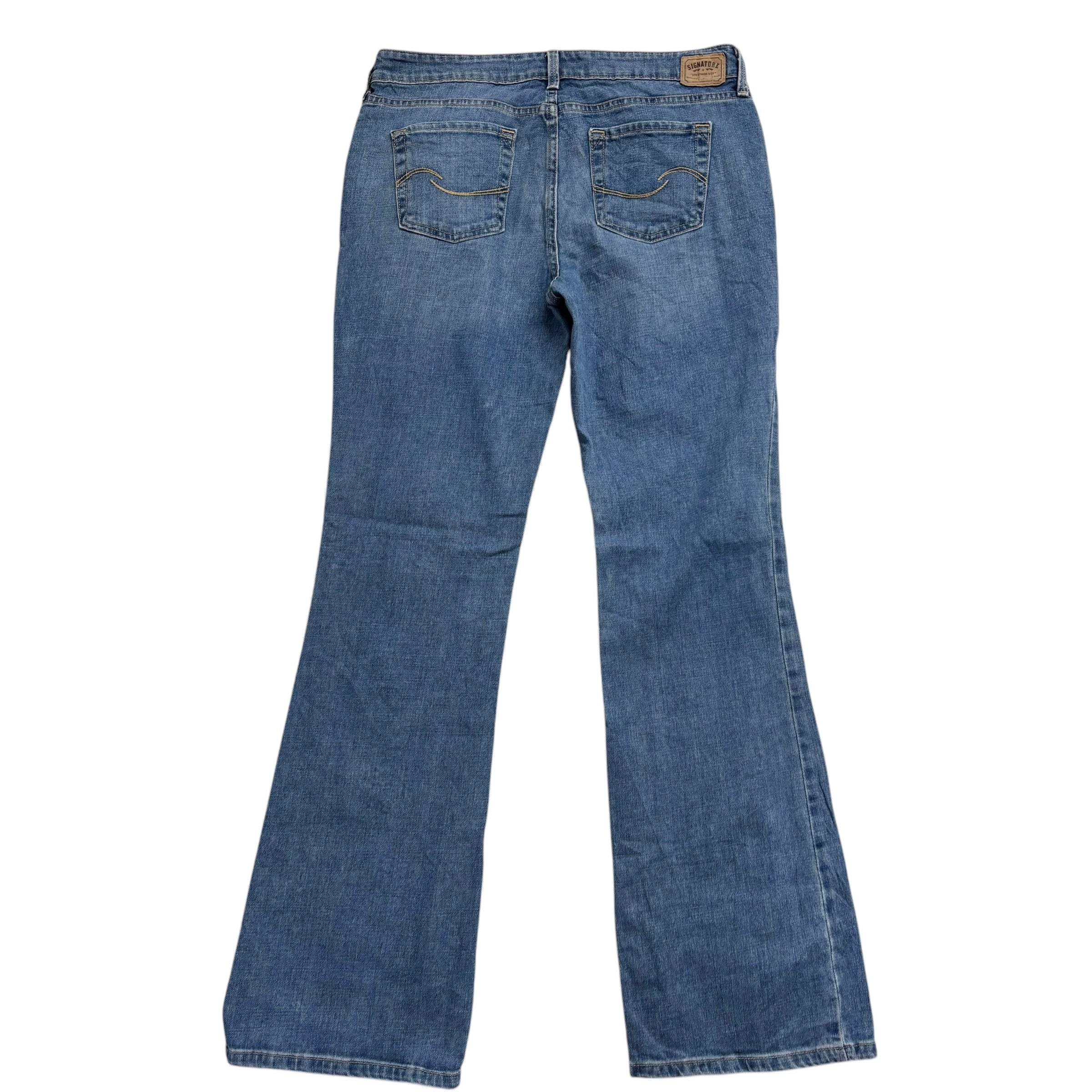 Levis Signature Jeans W34 L34 Womens Bootcut Fit Mid Blue Stretch Denim (E)