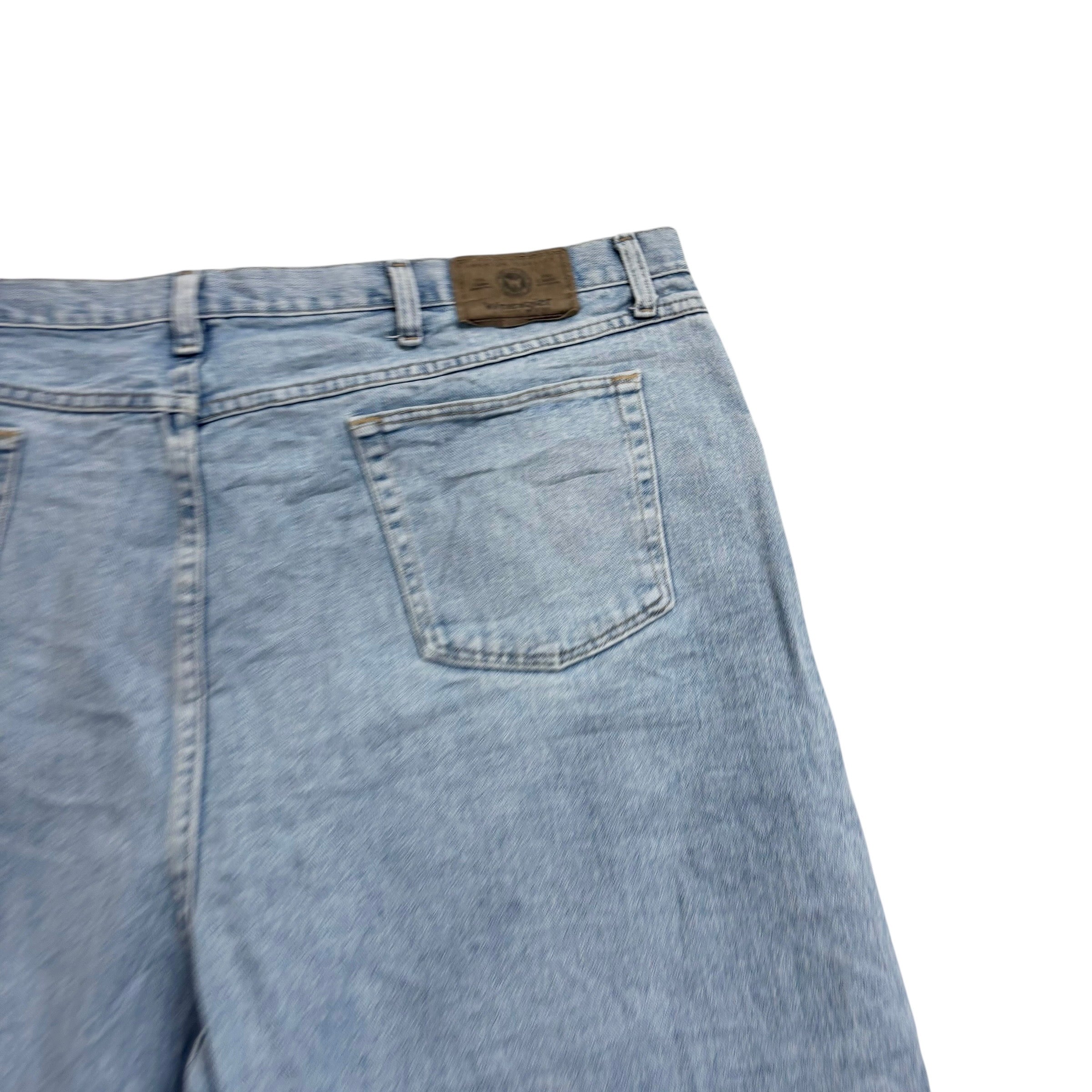 Vintage Wrangler Baggy Jorts W46 Mens Denim Shorts Light Blue Relaxed Fit (E)