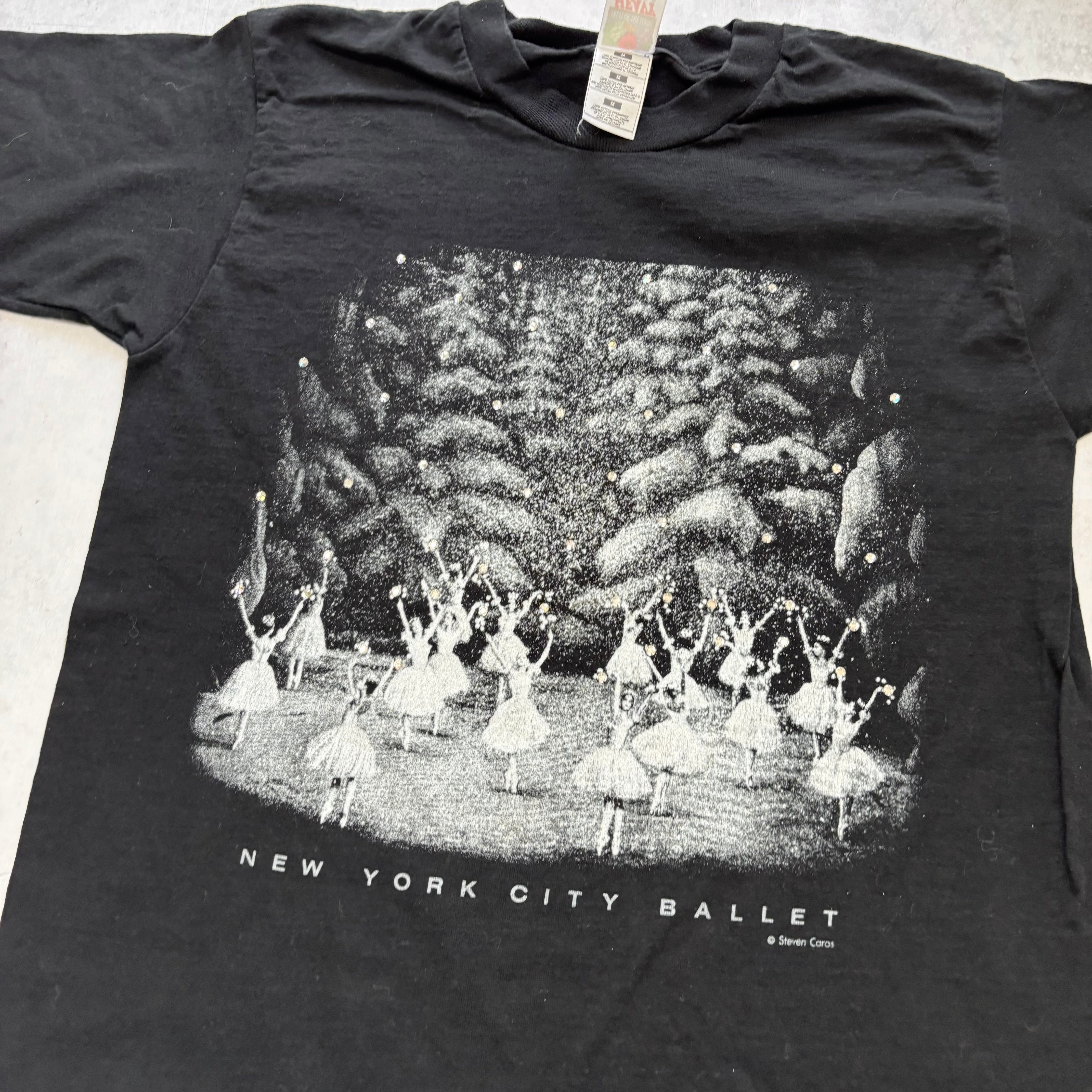 Vintage T Shirt Mens Medium Black Single Stitch Graphic Print 90s Ballet (E)