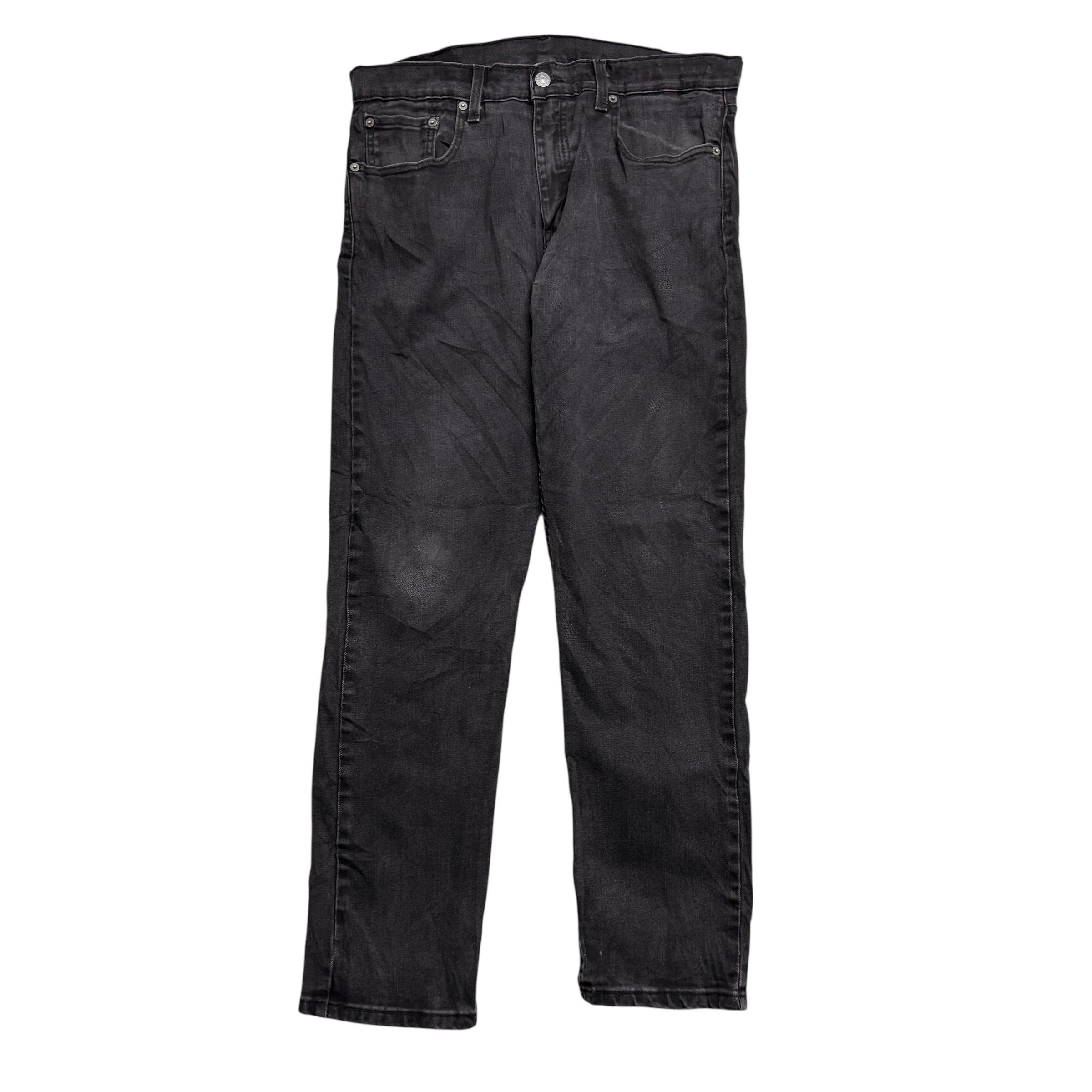 Levis 502 Jeans W33 L30 Mens Black Regular Tapered Fit Stretch Denim