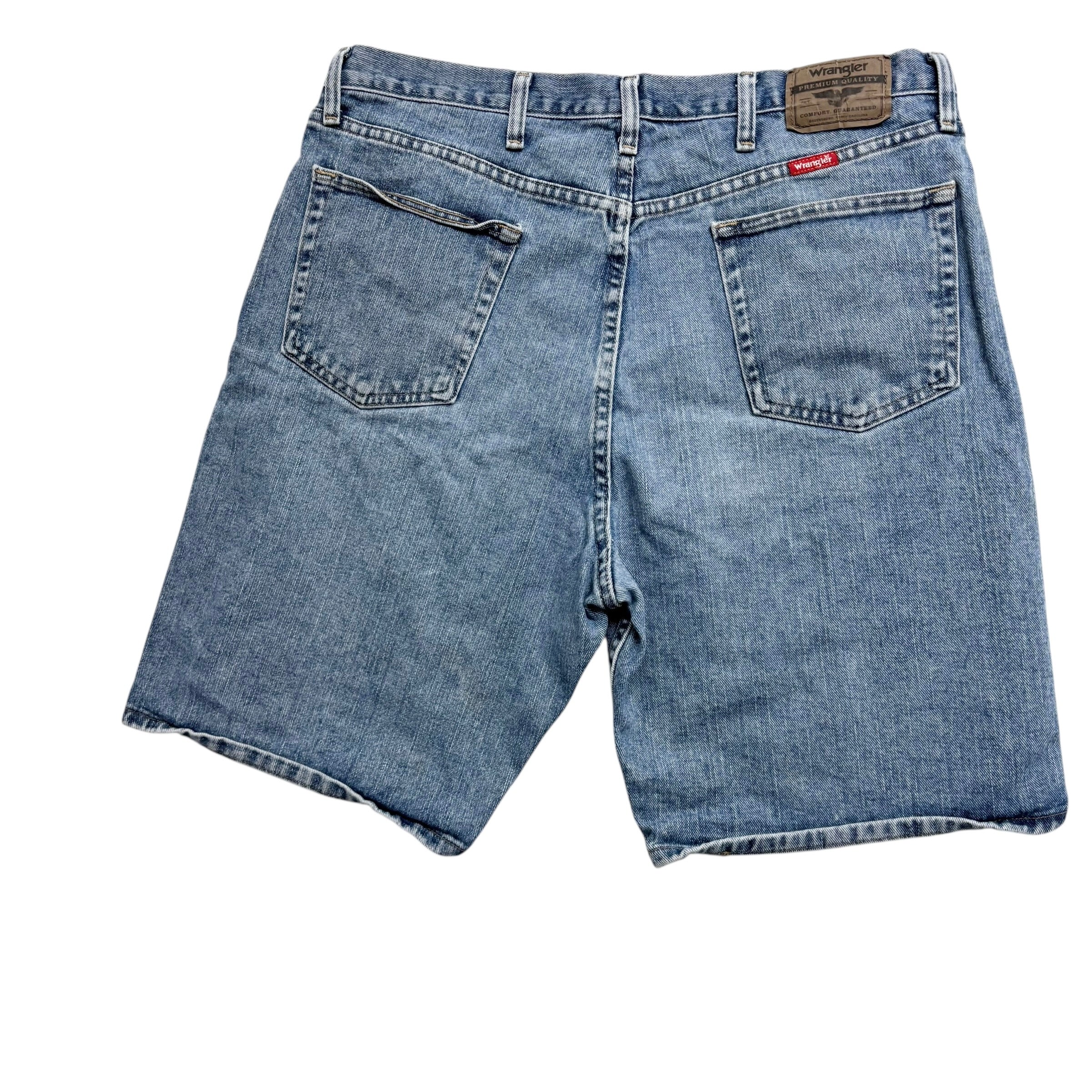 Wrangler Baggy Jorts W38 Mens Denim Shorts Mid Blue Relaxed Fit (E)