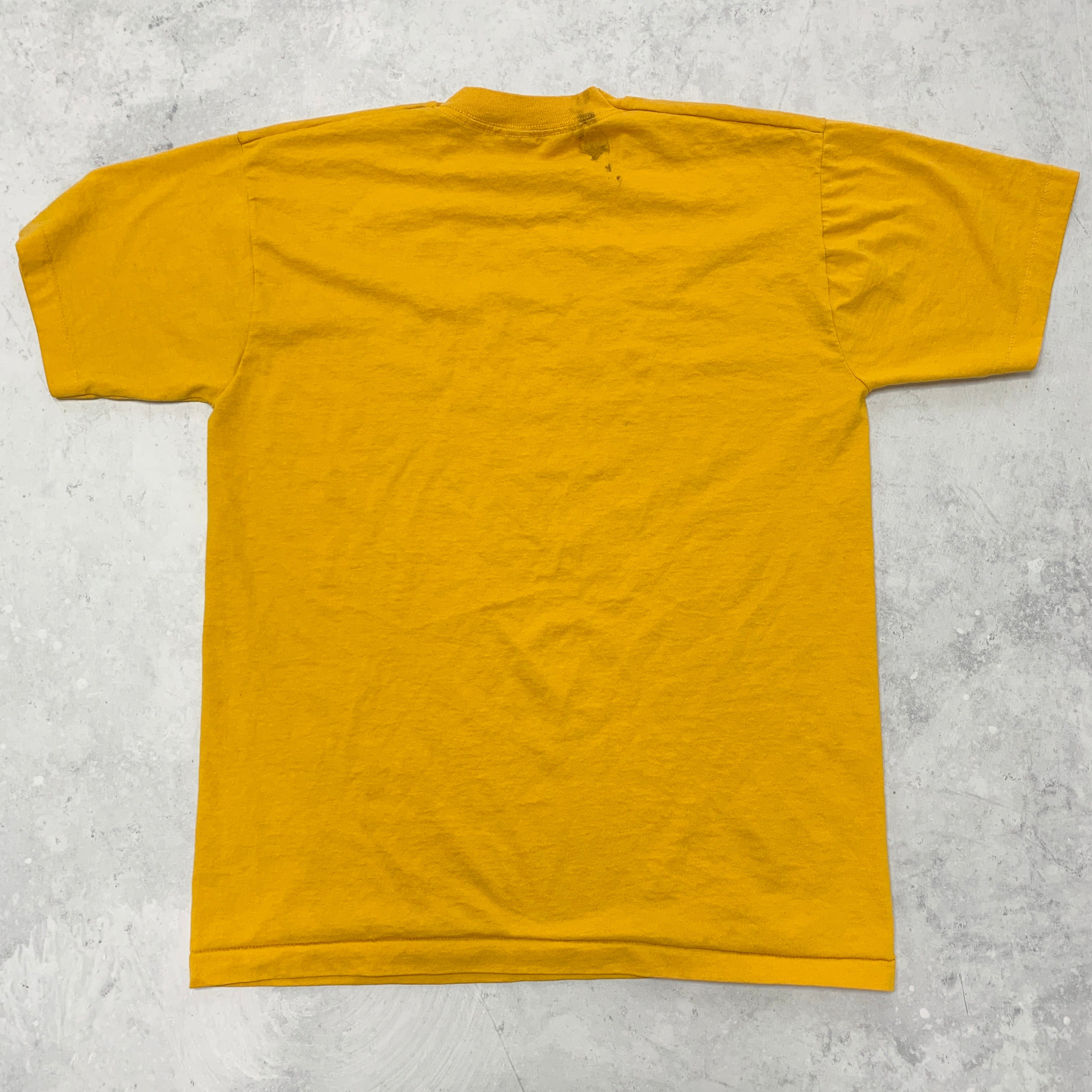 Vintage T Shirt Mens Large Yellow Single Stitch Graphic Print 90s