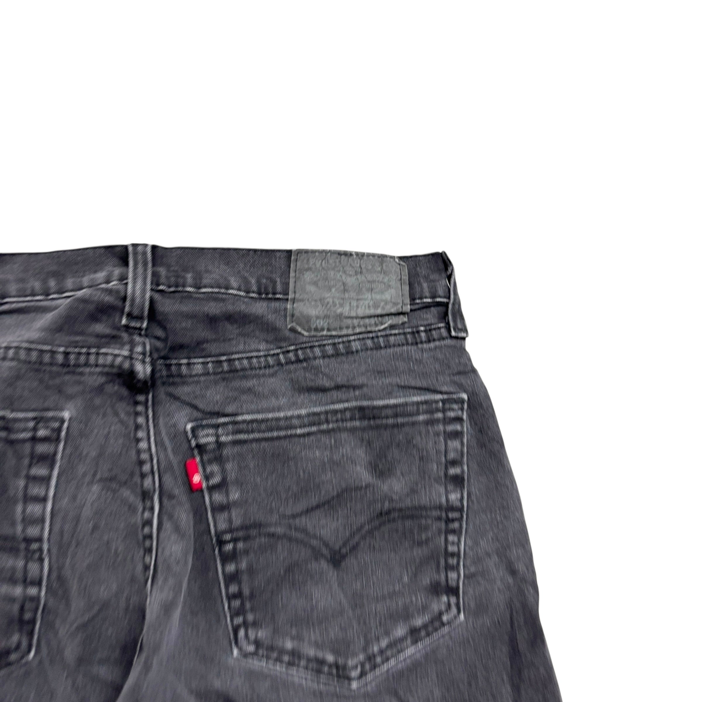 Levis 502 Jeans W32 L28 Mens Black Regular Tapered Fit Stretch Denim
