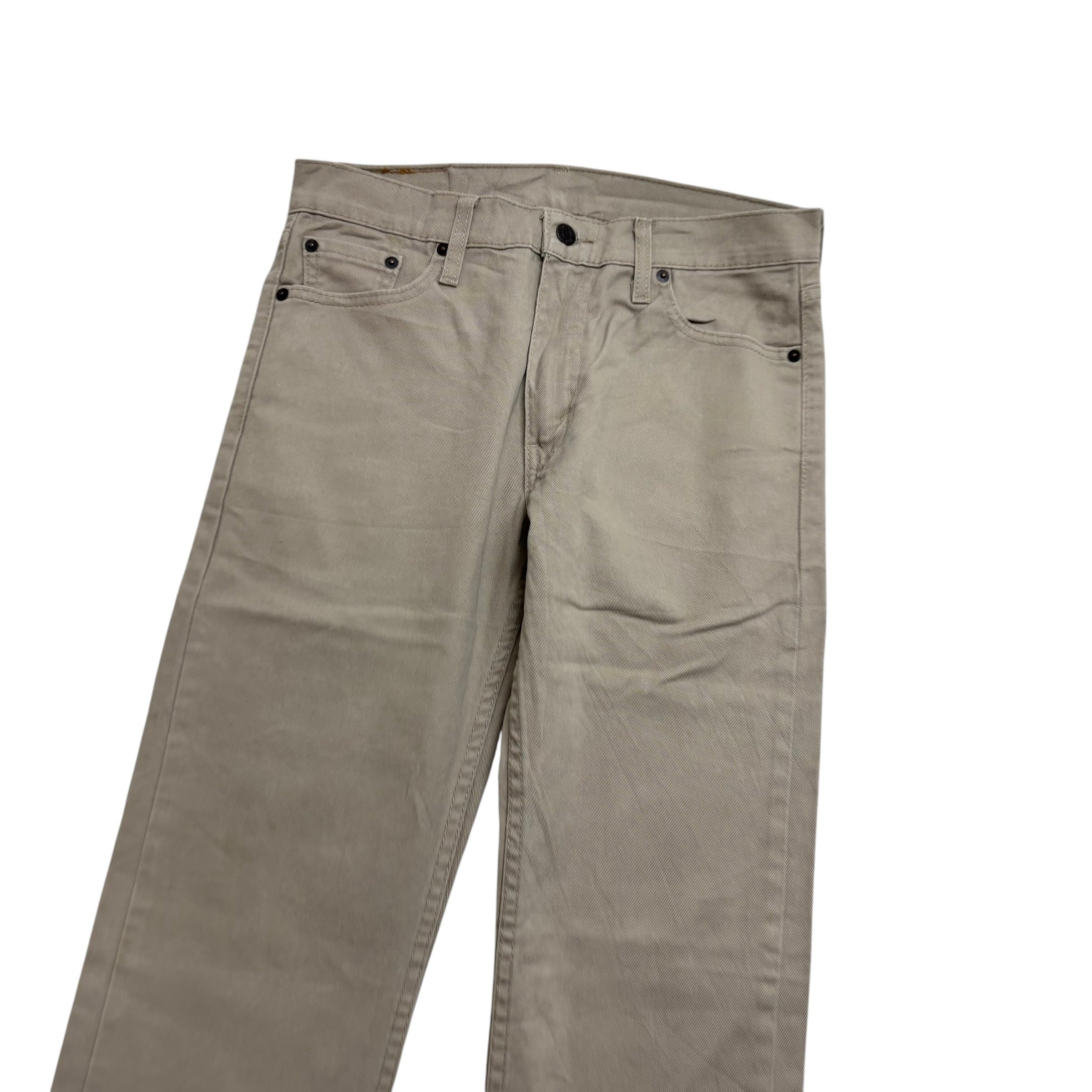 Levis 513 Jeans W30 L32 Mens Beige Slim Straight Fit Stretch Denim (E)