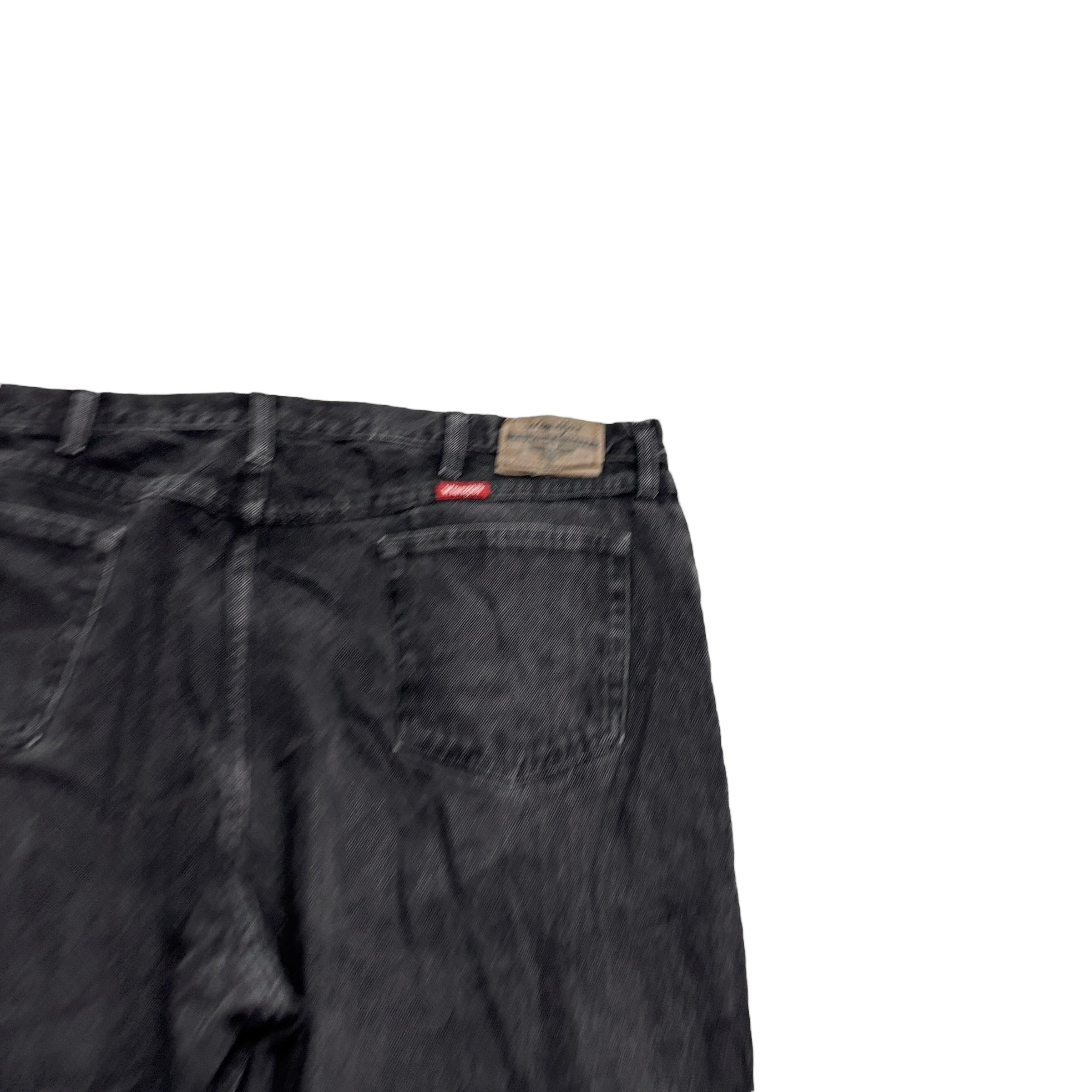 Wrangler Jeans W44 L30 Mens Black Baggy Relaxed Straight Fit Denim (E)