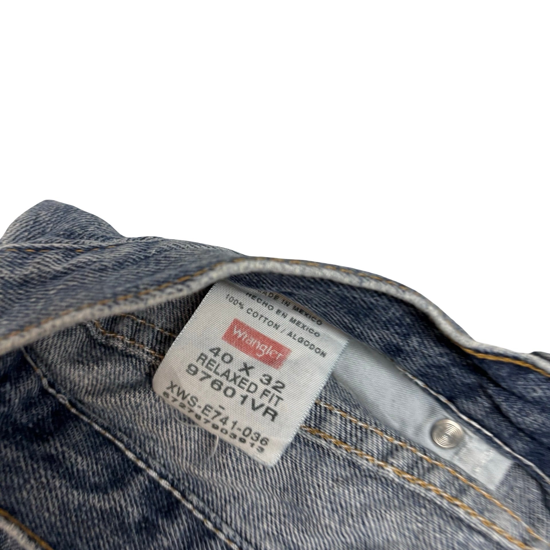 Wrangler Jeans W40 L32 Mens Light Blue Relaxed Straight Fit Denim