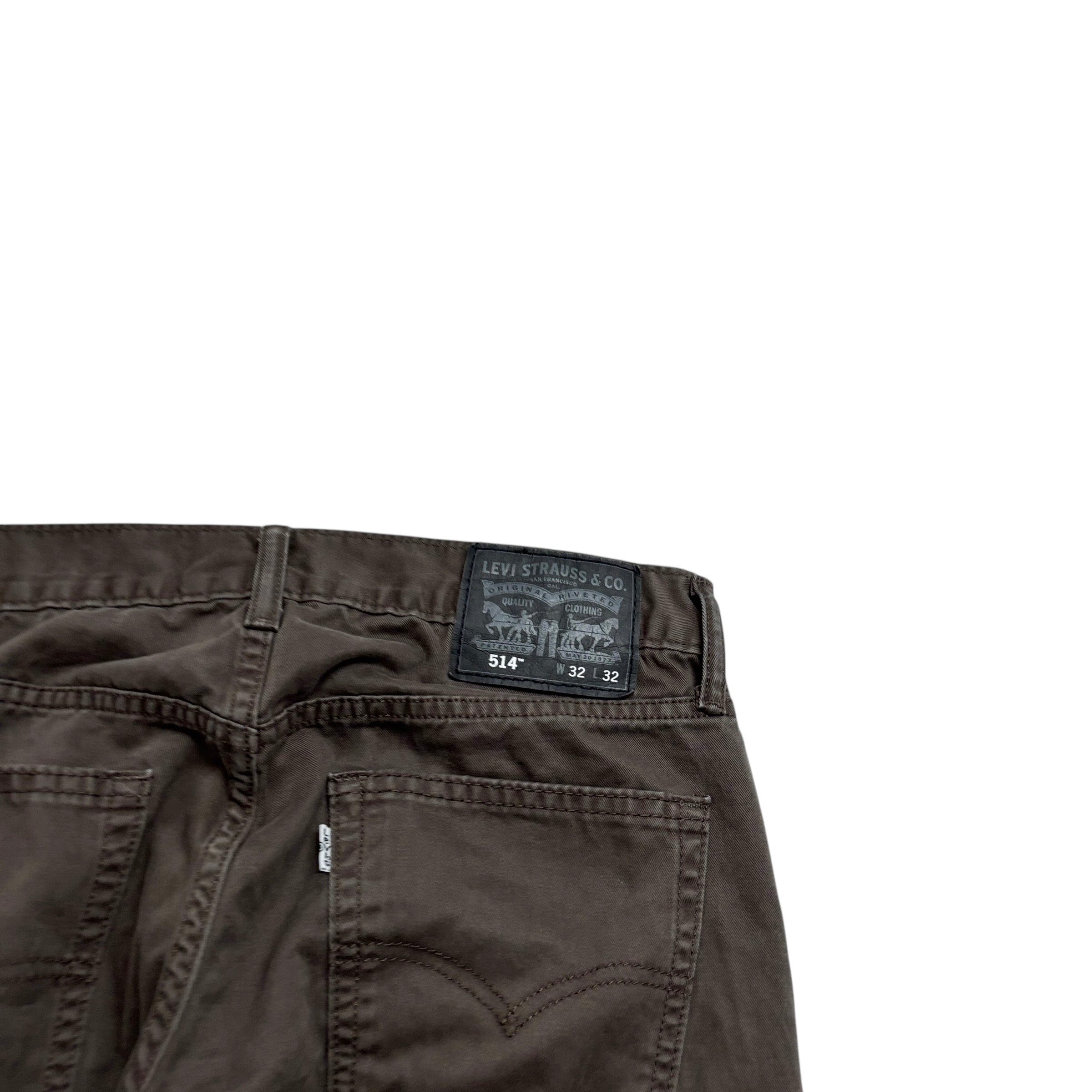 Levis 514 Trousers W31 L32 Mens Brown Regular Straight Fit Pants
